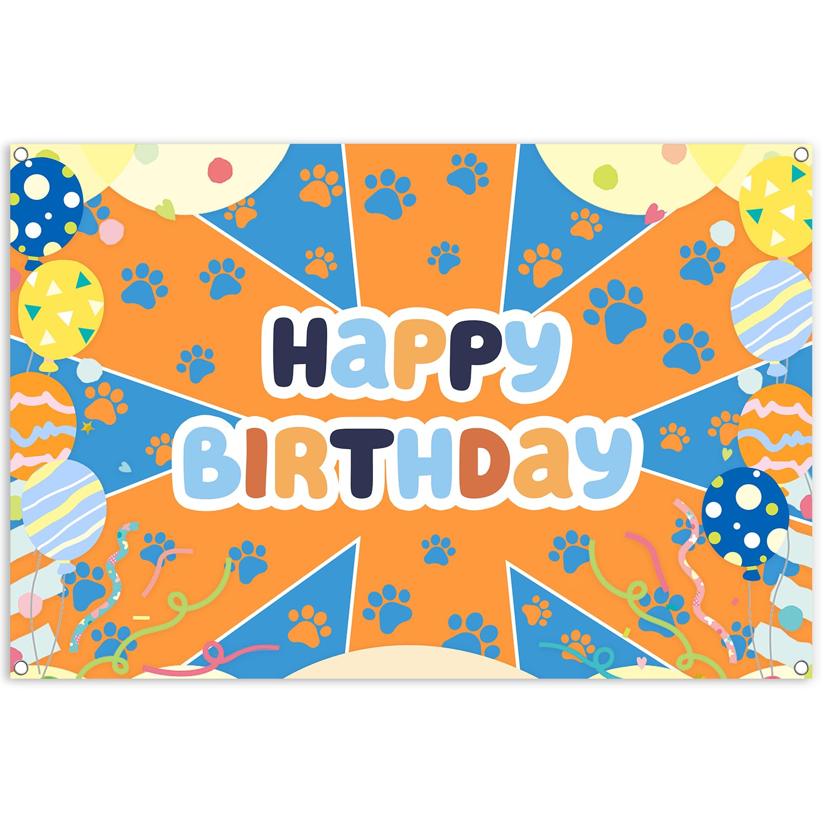 5x3ft Blue Dog Theme Backdrop Cartoon Photography Background Kids Boys Birthday Party Decorations Photo Booth Banner Props