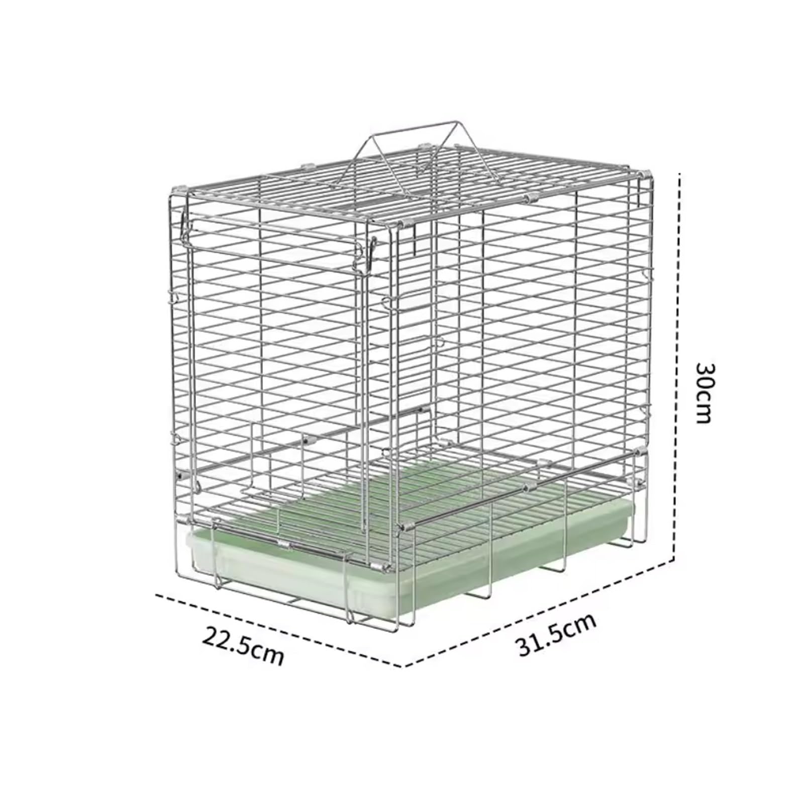Jaula para pájaros, Jaula para Loros de Acero Inoxidable Plegable para Exteriores, Jaula portátil de Mano para Transporte de Aves (Blanca)