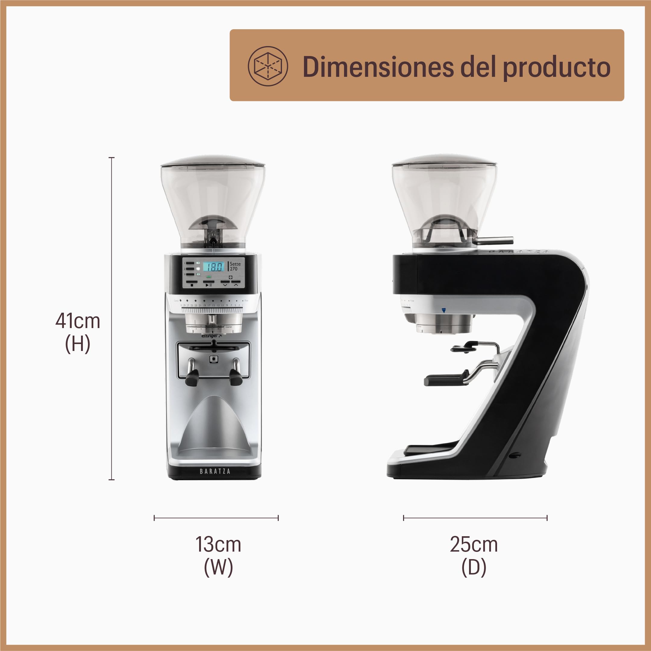 Baratza - Sette 270 230V Molinillo Eléctrico de Café en Grano, Negro