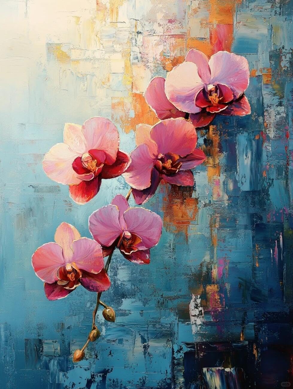 Henypt E Cross Stitch Kits Purpl Orchid Flowers Diy Arts Aand Craft Kit For Adults Beginners With Accessories Hom & Leisure/Gifts 14Ct 40X50cm
