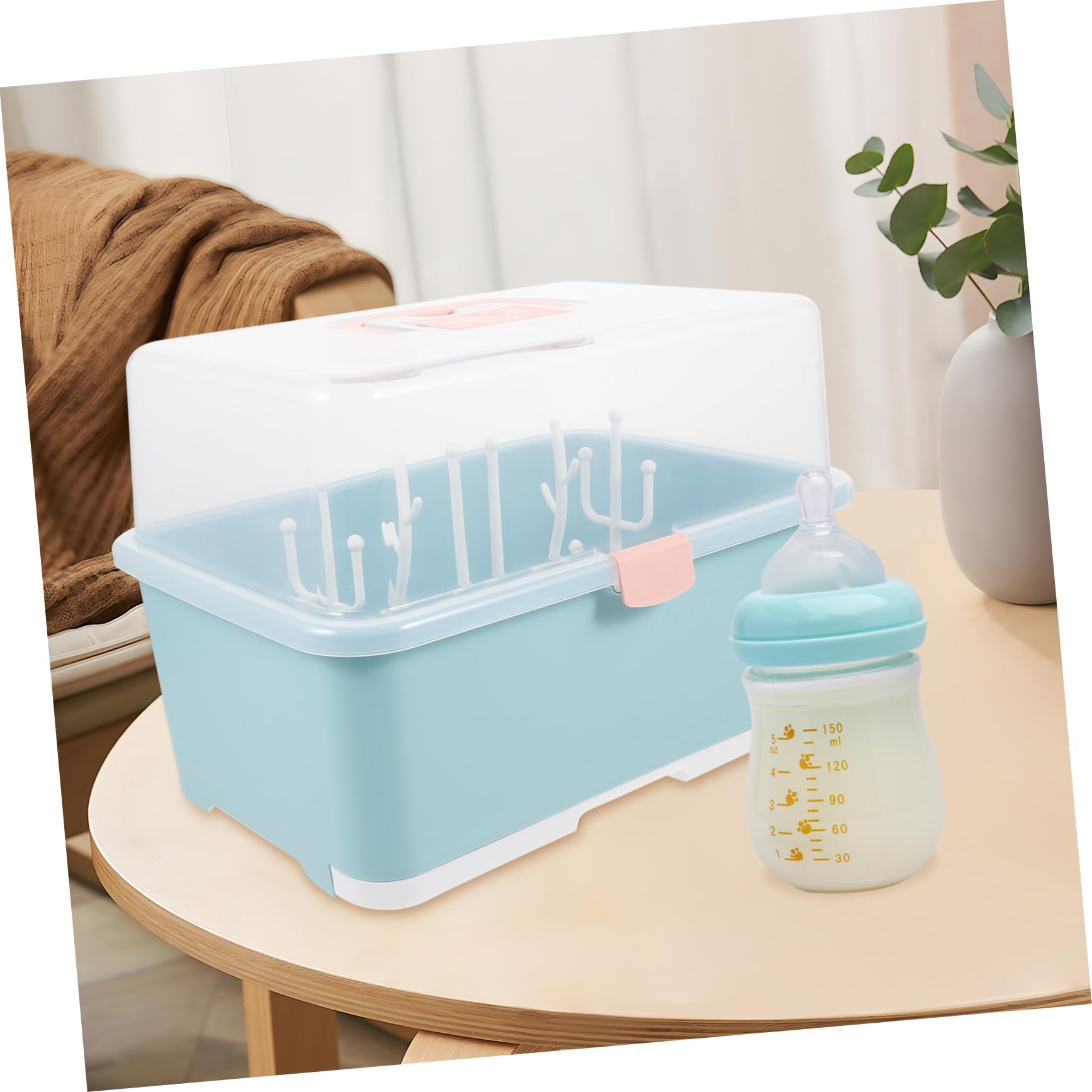 HEMOTON Boîte de Séchage pour Biberons et Étui de Rangement pour Tétines Accessoires Allaitement Organisation de Biberons
