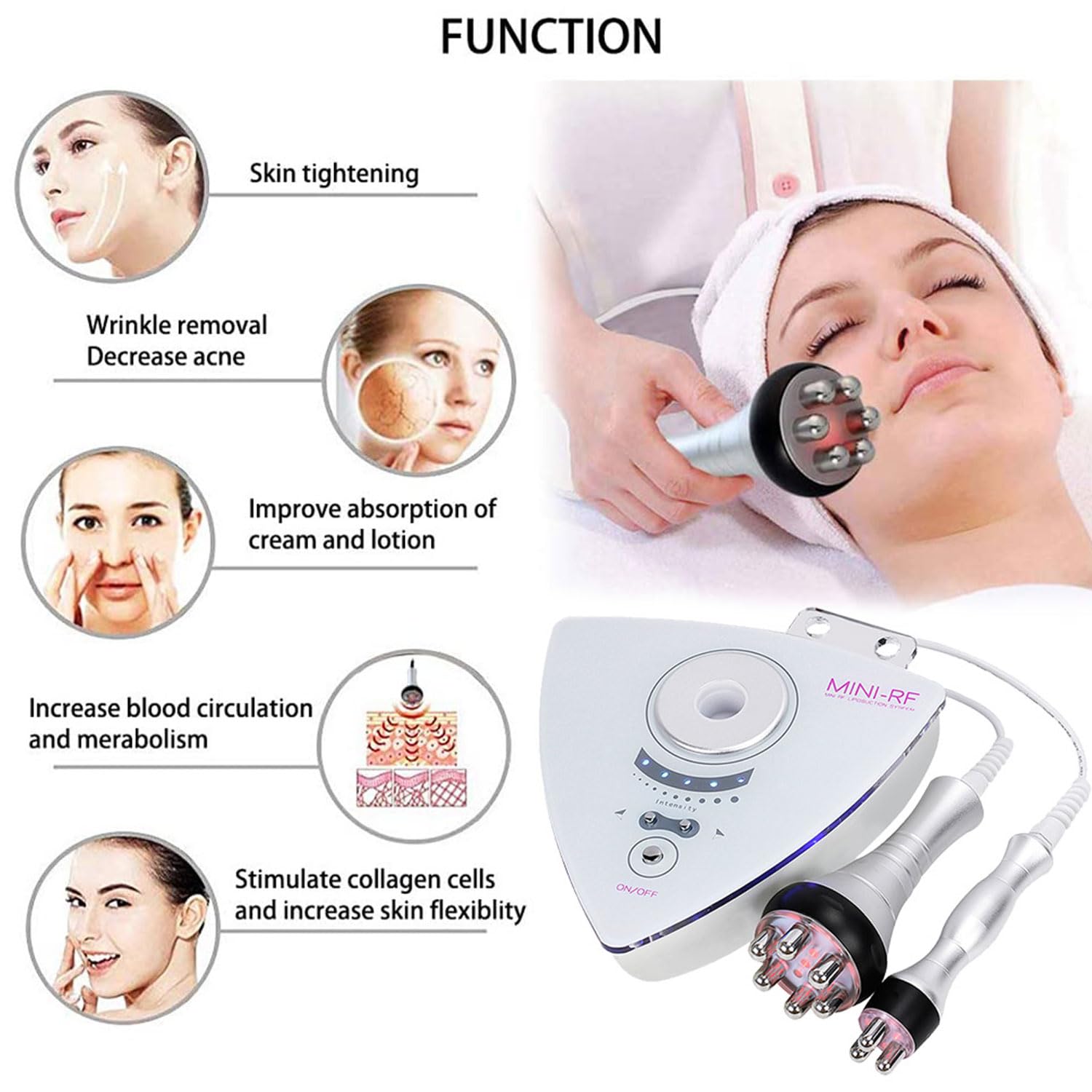 Máquina de Radiofrecuencia Facial Reafirmante Tripolar y Hexapolar, Dispositivo Antiarrugas Lifting para Rostro, Masajeador de Belleza Profesional para Uso En Hogar