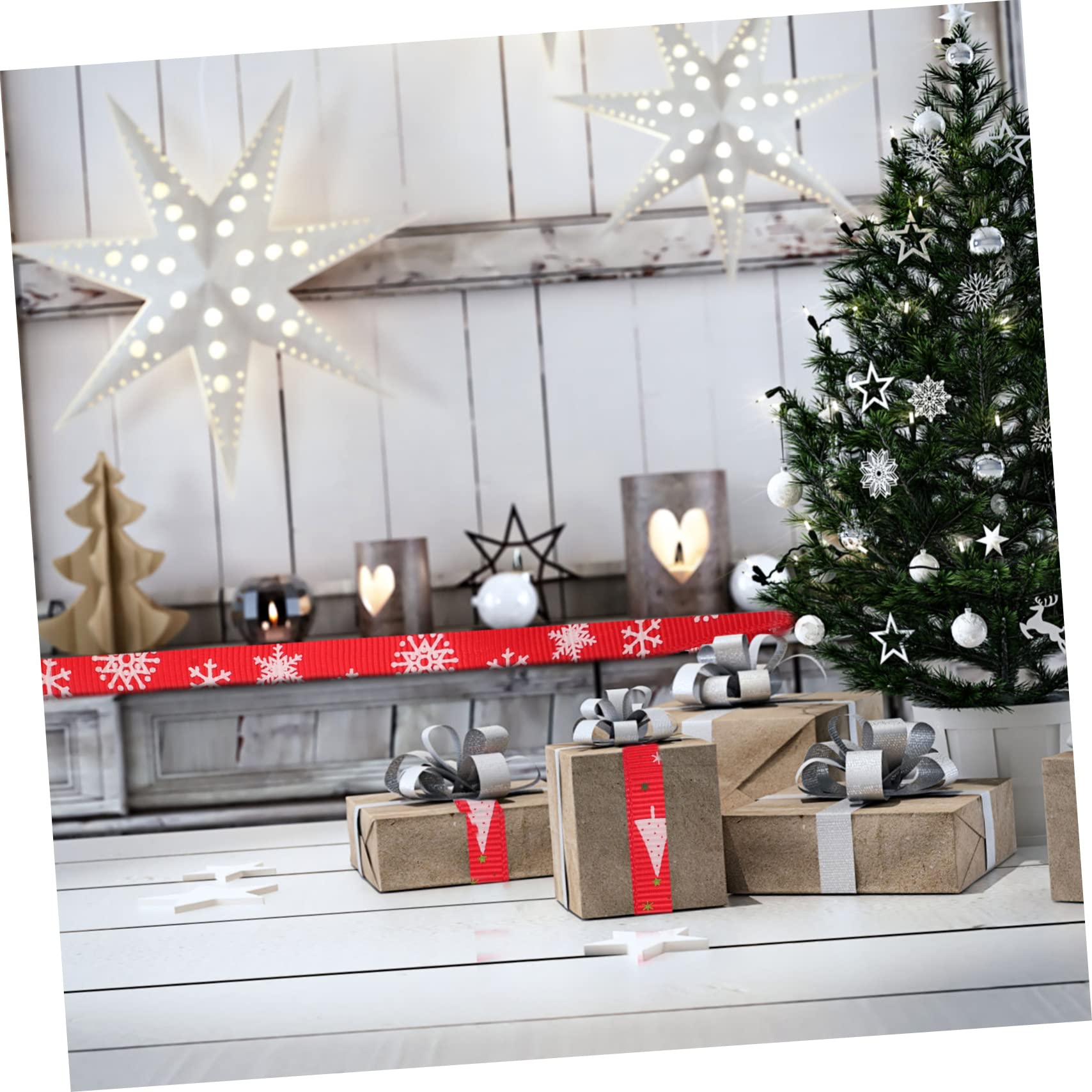 18 Rollen Weihnachtsband Geschenkverpackungsband dekoratives Weihnachtsdekoration ribbons christmas ribbon Bogenmaterial selber machen Bandverpackungsdekoration Polyester Lurrose