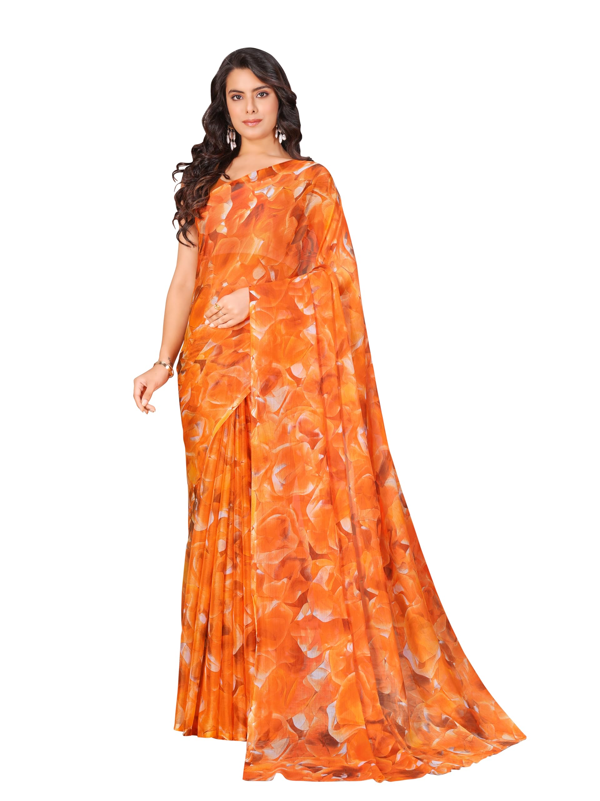 Floral Print Nara Chiffon Saree-image-35