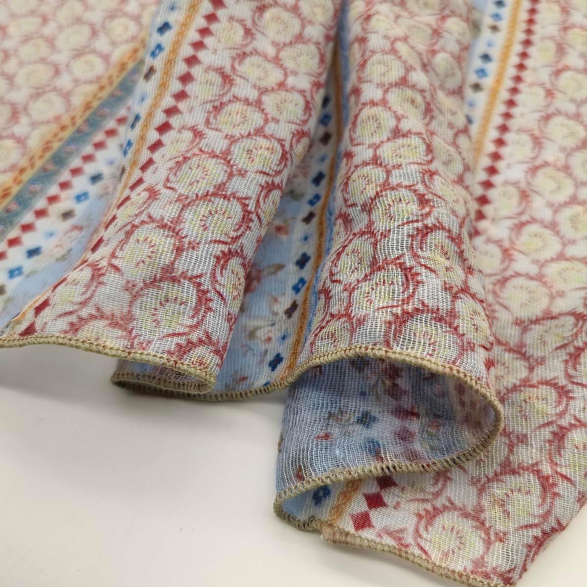 Retro Style Large Cotton Blend Hair Bandana Headband, Head Wrap, Hair Neck Scarf for Women 24 x 24 inch - Image 6