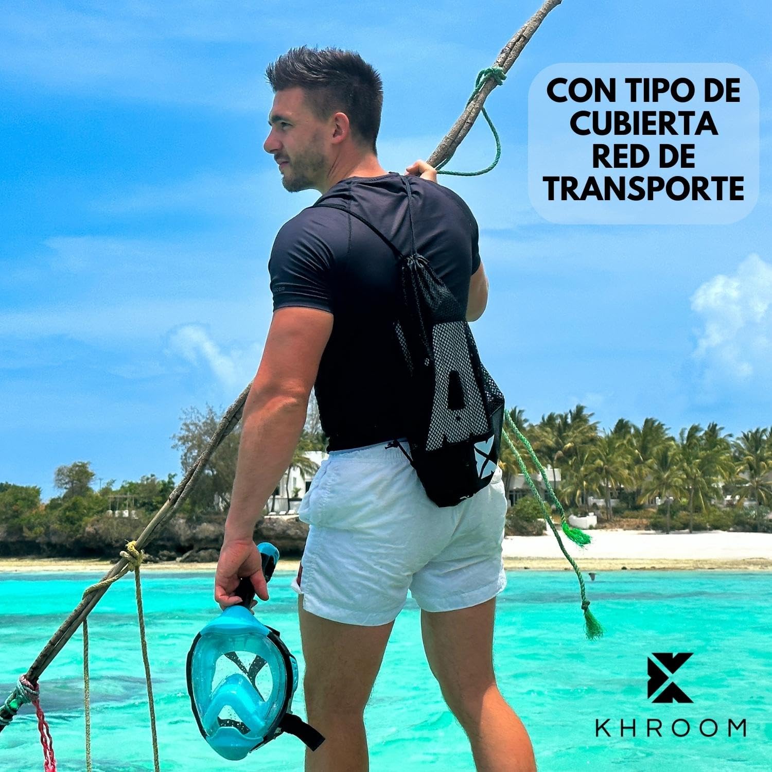 Khroom Aletas de esnórquel Ajustables Cortas con Bolsillo para Colgar Tallas 36 – 47, Aletas Cortas para Nadar Adultos, Mujeres y Hombres, Aletas de Buceo, Entrenamiento de natación