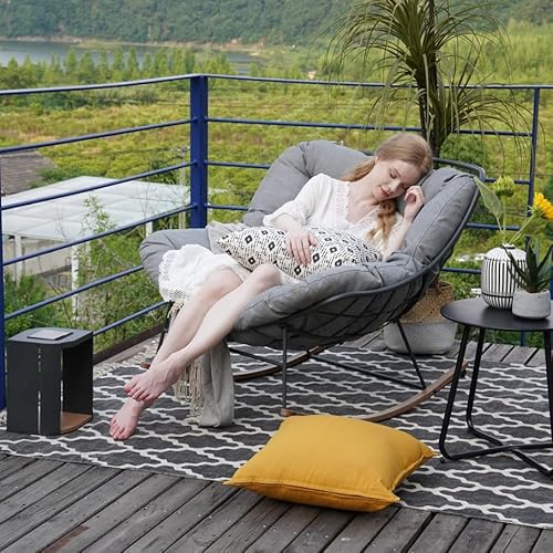 Grand Patio Living Room Rocking Chair, Comfy Reading Sofa, Modern Cozy Lounge Rocker With Cushion For Bedroom, Dorm, Corner, Porch, Gray #TOP4
