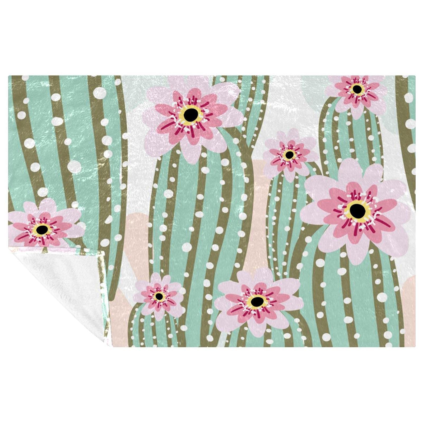 Couverture chaude imprimé cactus pour lit plaid canapé jeté de plage 150x100 cm