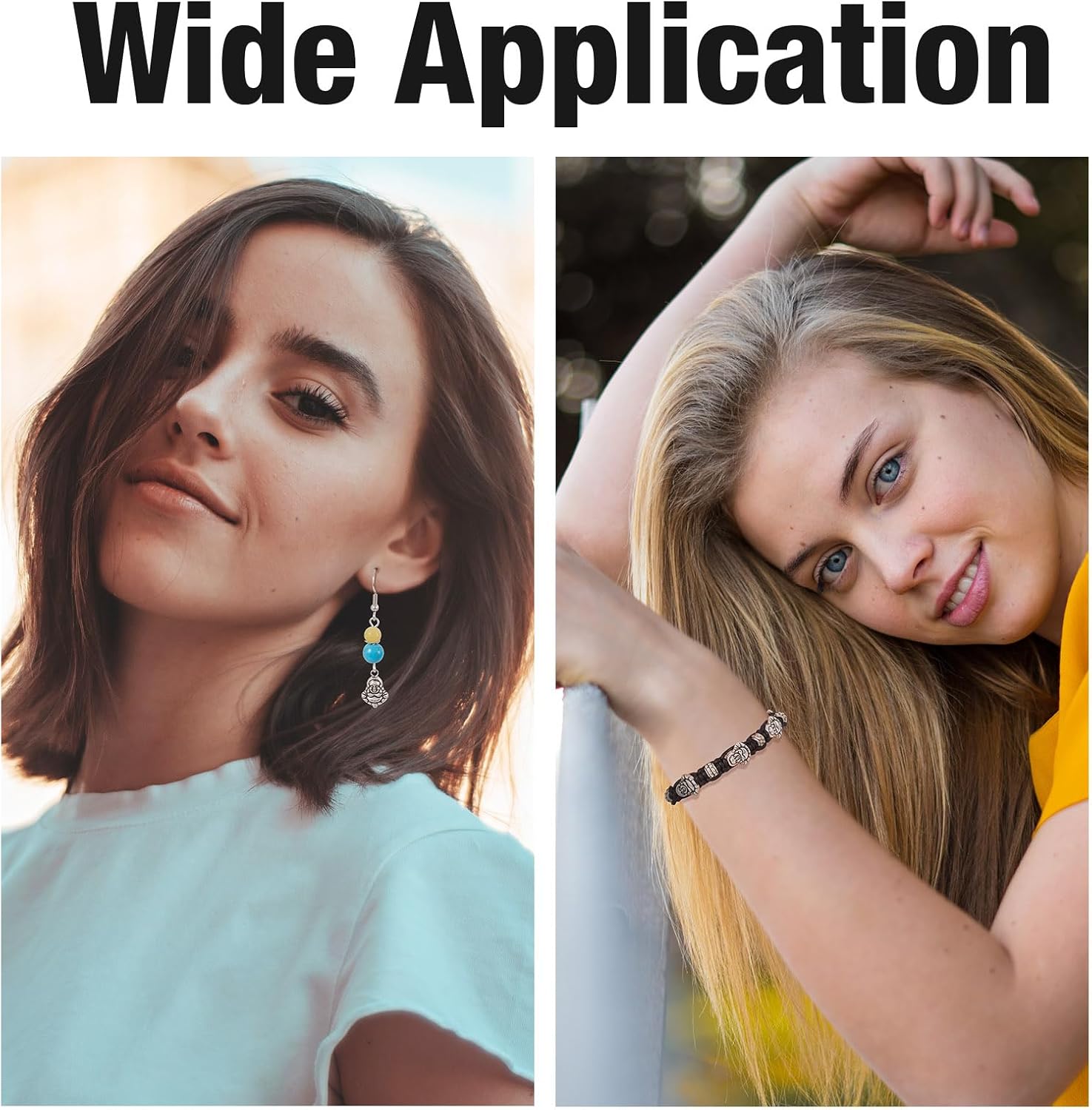 Craftdady 50Pcs Tibetan Antique Silver Metal Buddha Charm Spacer Beads 11x10.5mm for DIY Jewelry Craft Making with 1.5mm Hole - Image 4