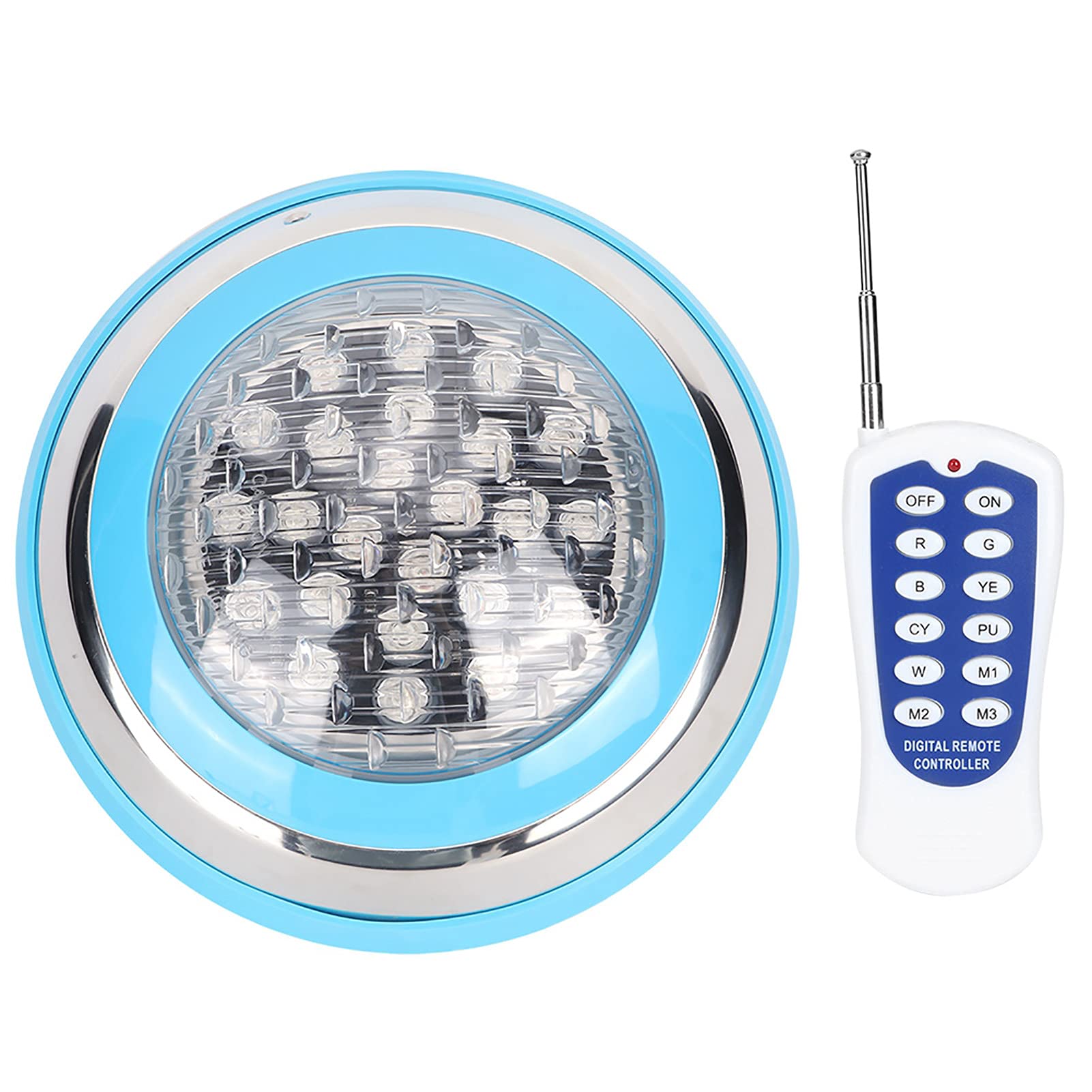 Jeffergarden Luce LED Sommergibile, Luce Subacquea 24W, Luce Subacquea LED AC 12V 24LED Luce Subacquea Telecomando Illuminazione Impermeabile per Piscina