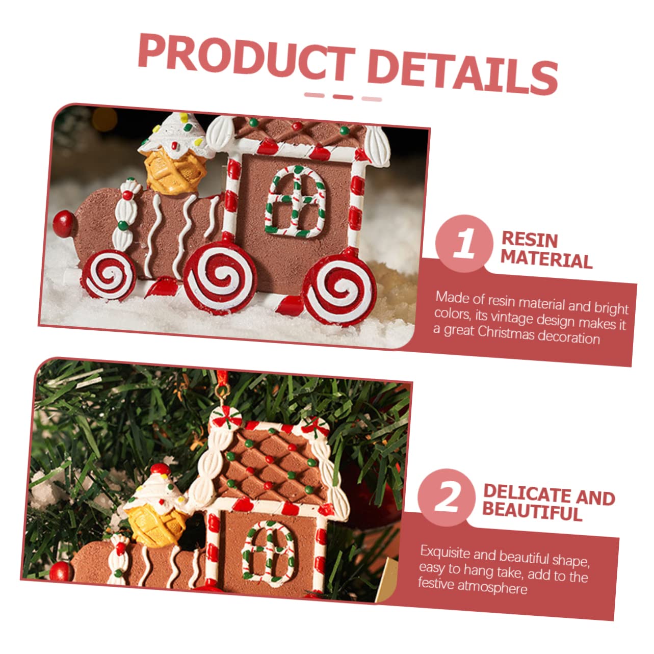 PRETYZOOM 4 Piezas Adornos navideños de Pan de Jengibre Casitas navideñas Christmas Tree Decoraciones navideñas de Interior Kit de casa de Pan de Jengibre decoración Decoraciones de Navidad