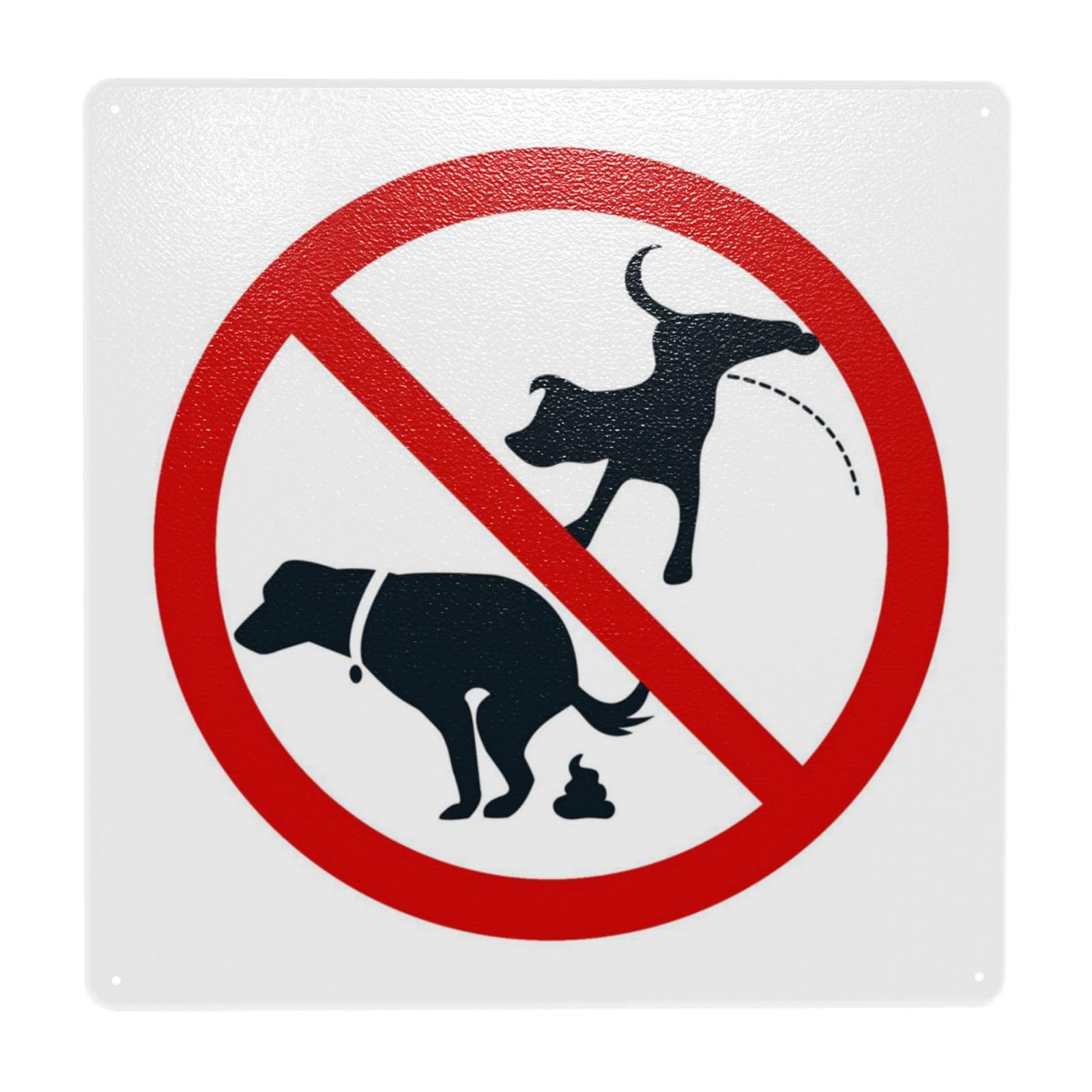 No Dog Peeing Or Pooping Vintage Metal Pet Restriction Warning Sign 12x8 Inch