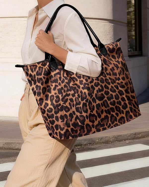 Miss Adola Aesthetic Nylon Tote Bag for Women, Leopard by Miss Adola - Used condition - Image 2