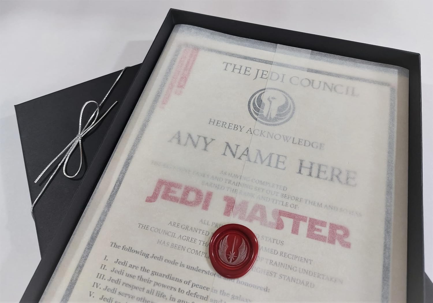 planetsforsale Master the Ways of the Force with a Customized Jedi Master Certificate in a Presentation Gift Box