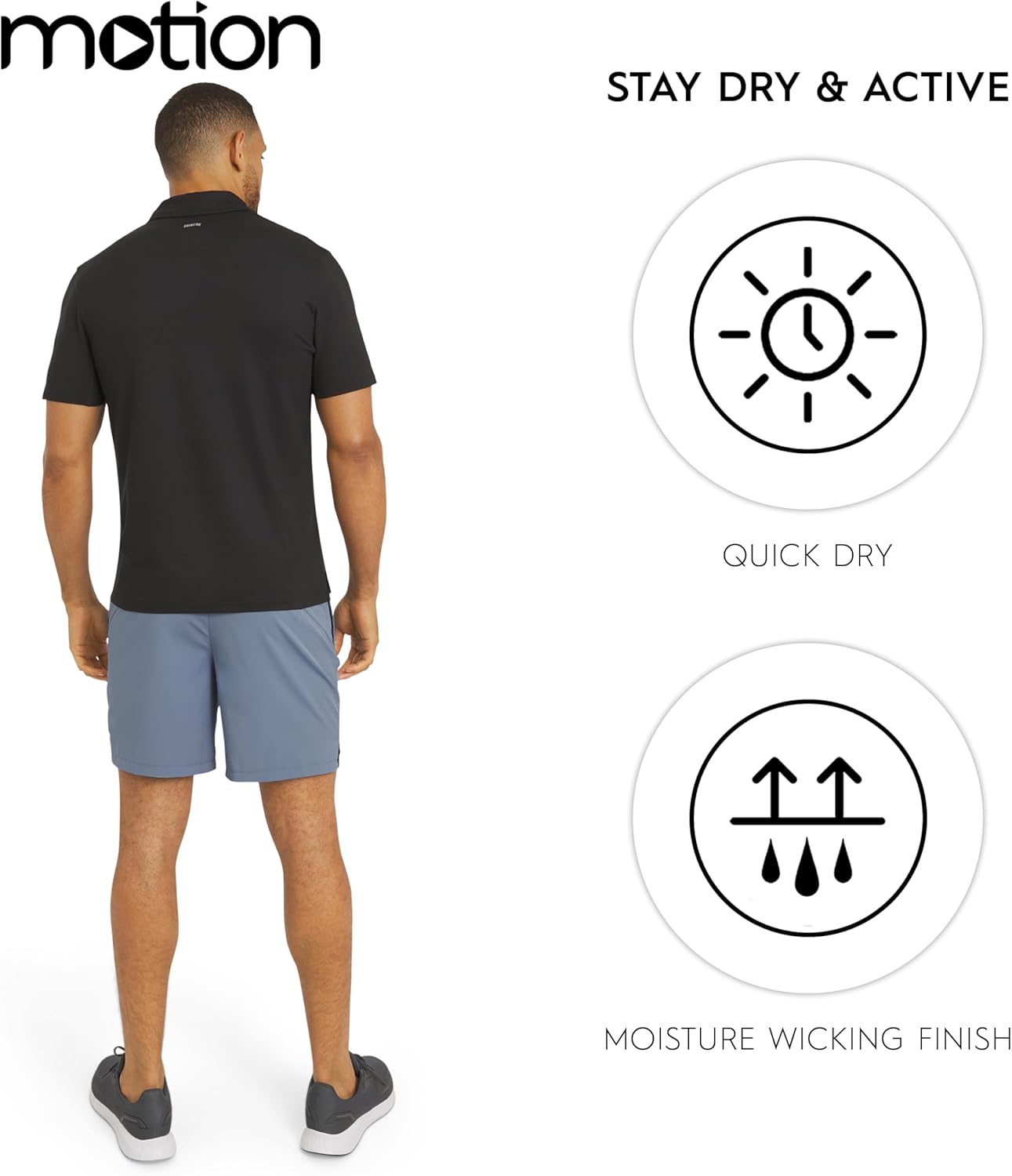 Motion Men's Slim Fit Active Performance and Everyday Super Soft Stretchable Polo Shirt (S-XL) - Image 5