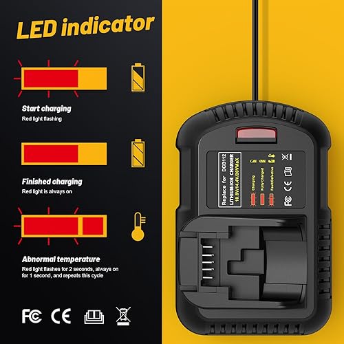 Miniatura 4 de ARyee Reemplazo de batería de 6.0Ah para Dewalt 20 voltios MAX batería de iones de litio DCB205 DCB200 DCB206 DCB206-2 DCB204 DCB204BT-2 DCB203