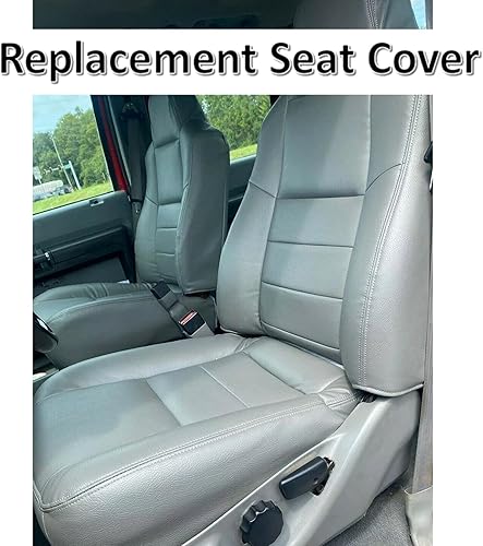 Miniatura 11 de Funda de asiento de cuero para parte inferior del conductor, color bronceado, compatible con Ford F250 F350 Lariat 2002 2003 2004 2005 2006 2007