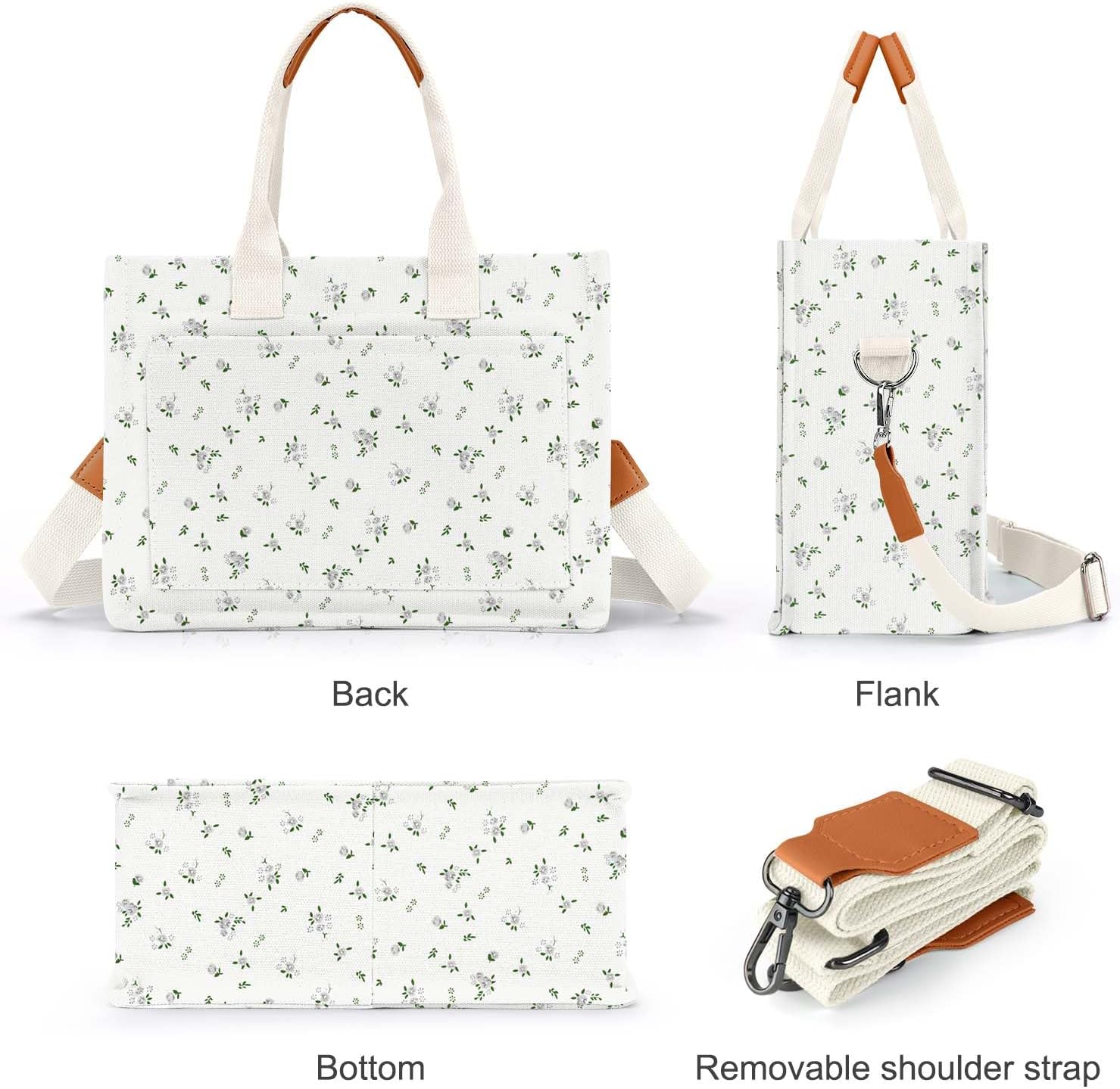 Canvas Tote Bag for Women with Pockets Crossbody Bag Tote Shoulder Handbags Casual Work Bags Everything Tote Bag - Image 6