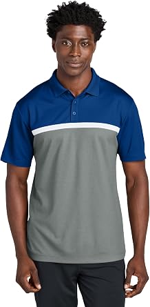 SPORT-TEK Unisex UV Micropique Colorblock Polo | Casual Short Sleeve Collared Shirt for Men & Women, Summer Top with UPF 50