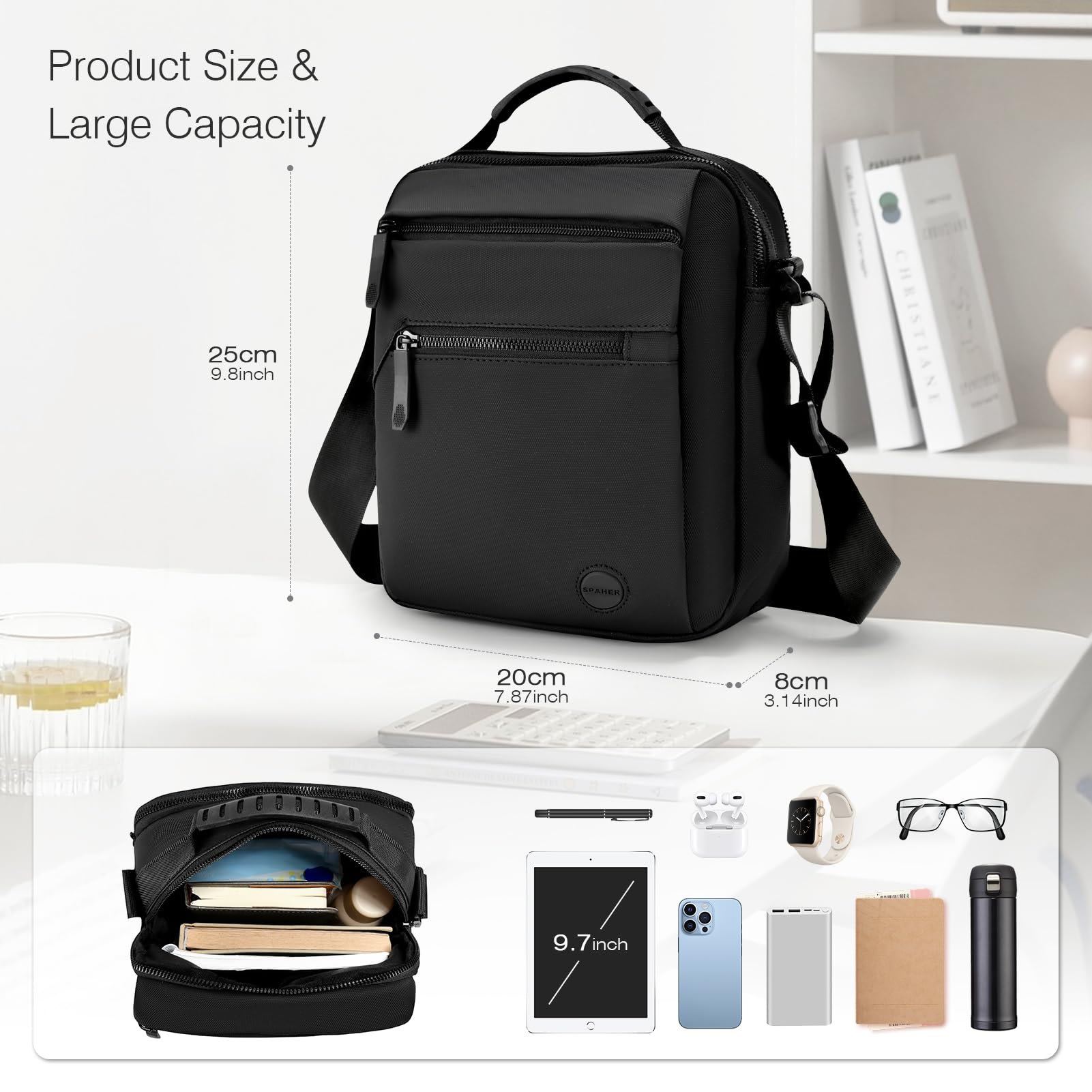 SPAHER Torebka męska Torba na ramię Torba Messenger Mężczyzna Casual Torby Mężczyzna Torebka męska Torba na ramię Męska Torba na ramię Prezent dla mężczyzn