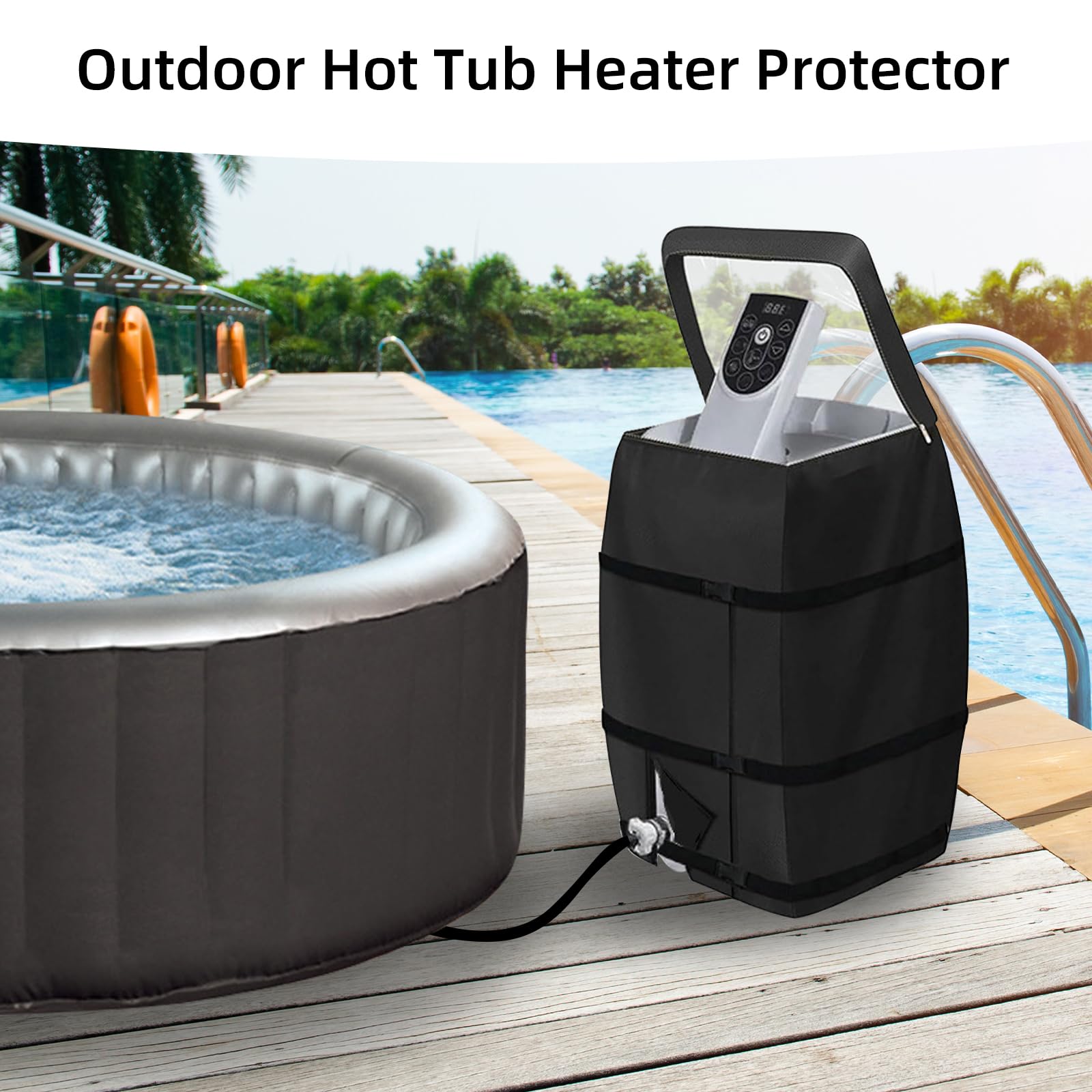 ACESOME Waterproof and Insulated Hot Tub Cover with Heater Pump for Lazy Spa - Image 3