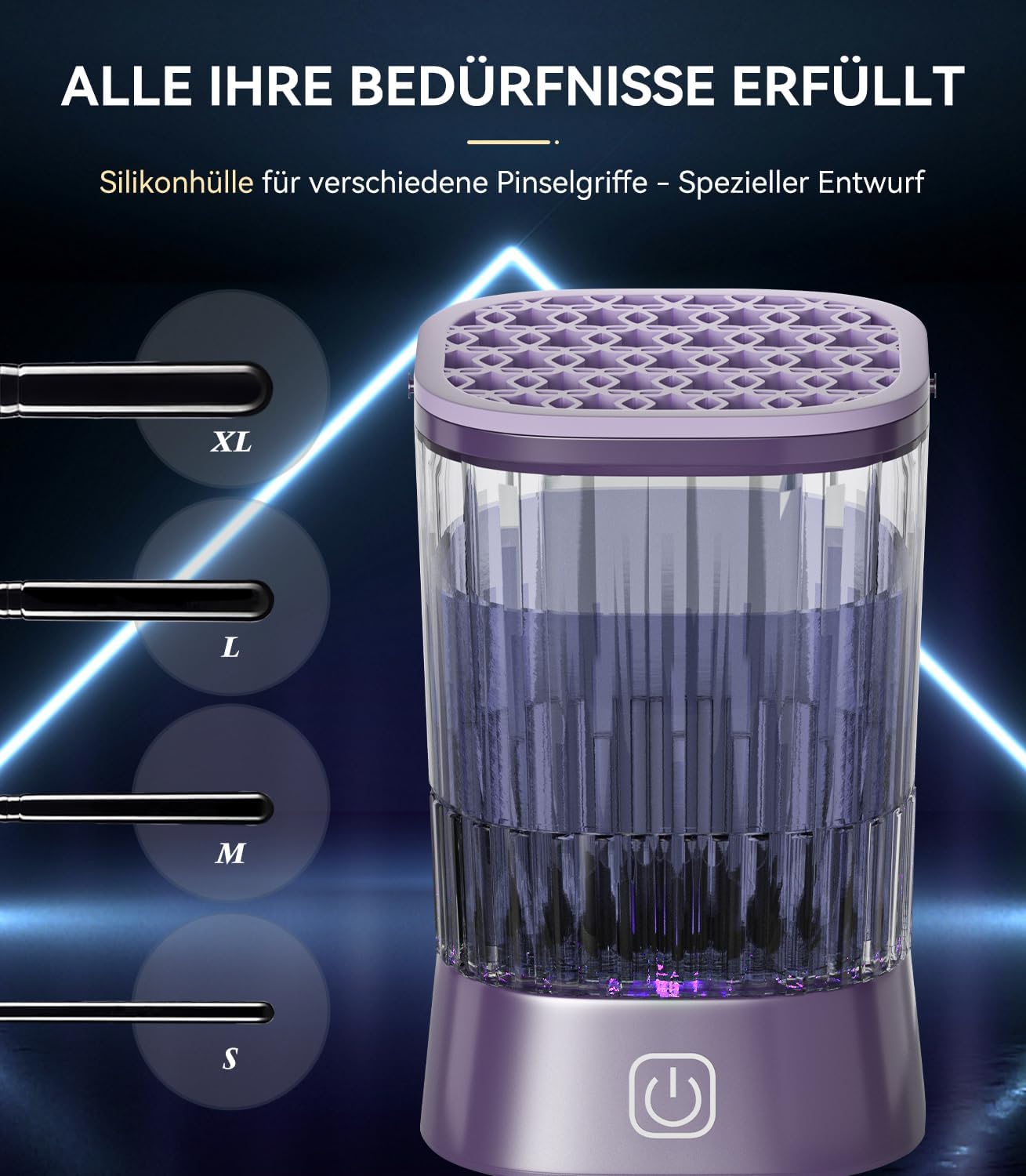 Pinselreiniger Make Up 【9000RPM Ultra-Power 4.0】Elektrischer Make-Up-Pinsel Reiniger mit Silikonnetz-Deckel für alle Bürstengrößen Hygiene für Makeup Brush Cleaner