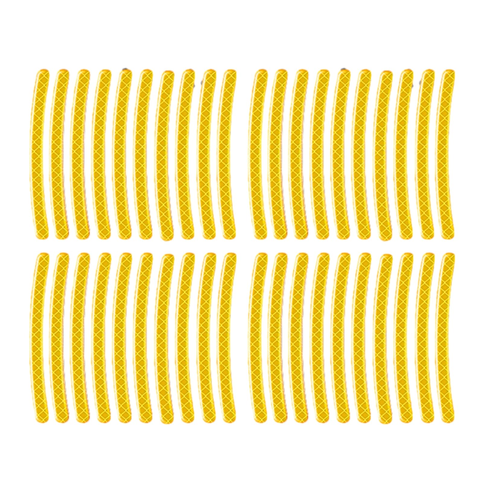 sugerou 20 Pack Reflective Wheel Stickers for Car Rims – Prismatic PVC Rim Tape for Night Visibility, Pre-Cut Safety Decals for 13-22 Inch Wheels Yellow 40pcs