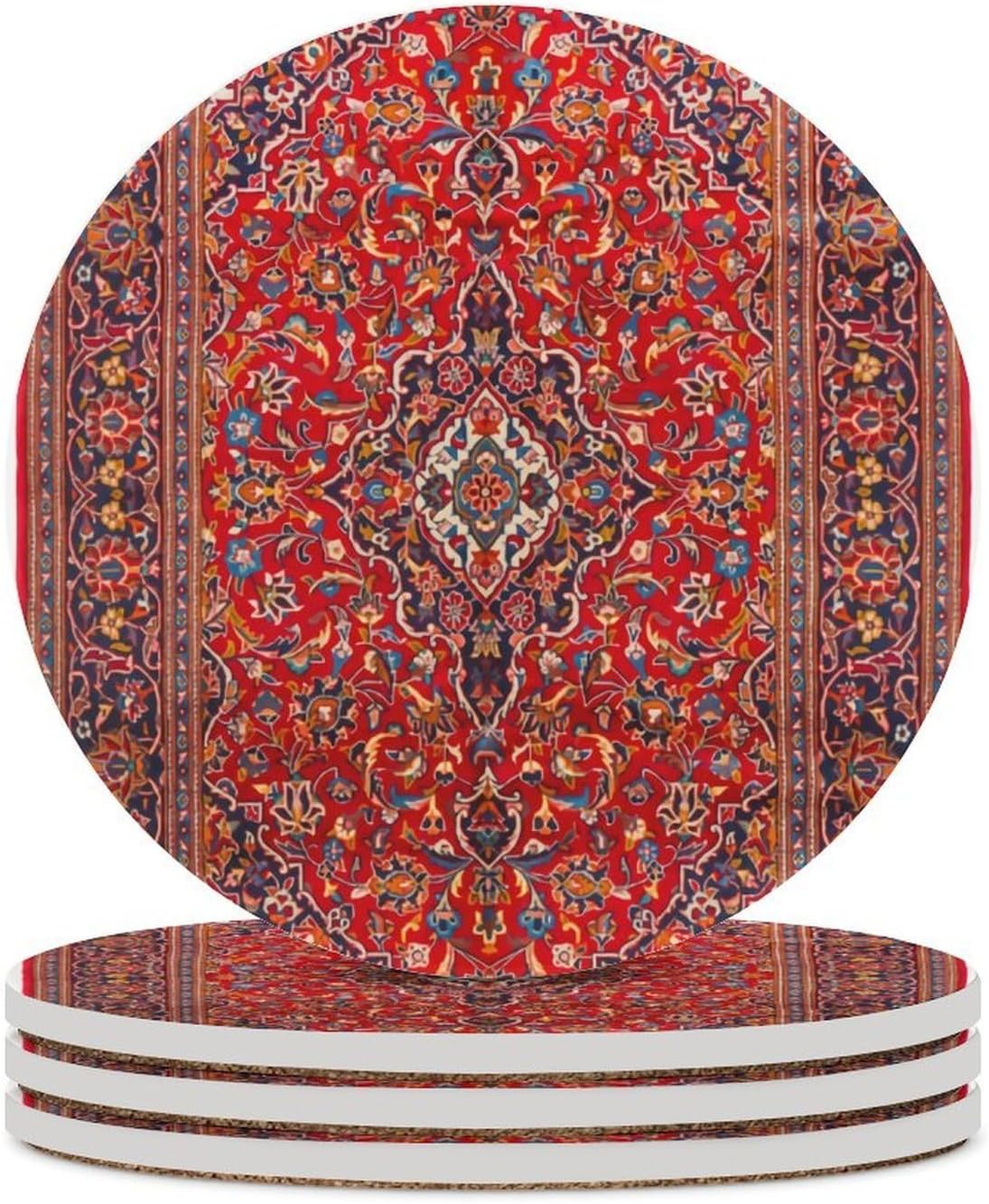 Cute AutismAwareness Circular Ceramic Absorbent Coaster, Suitable for Various Cups 6PCS