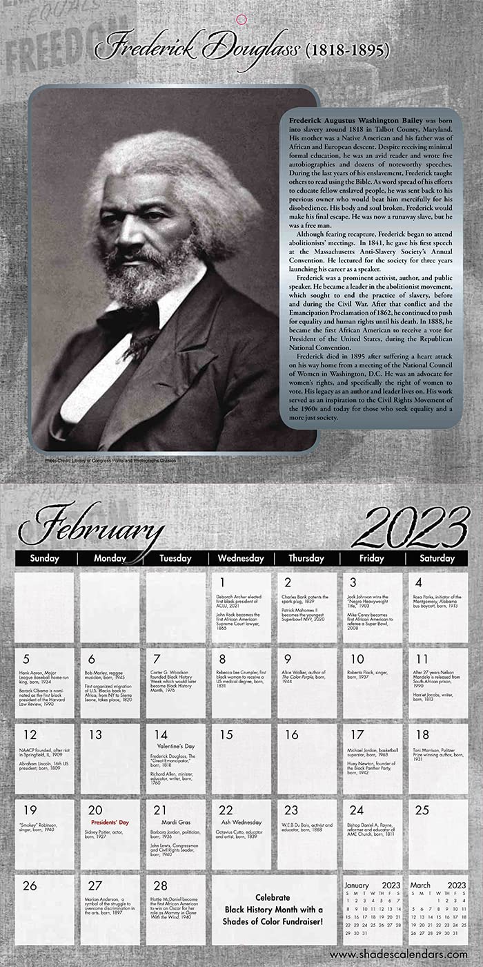 Amazon.com: Shades of Color 2023 African American Monthly Wall Calendar,  Shades of Color: Black History - Civil Rights Champions, Highlighting Black  Culture Through Beautiful Art, 12 by 12 Inches (23BH) : Office Products