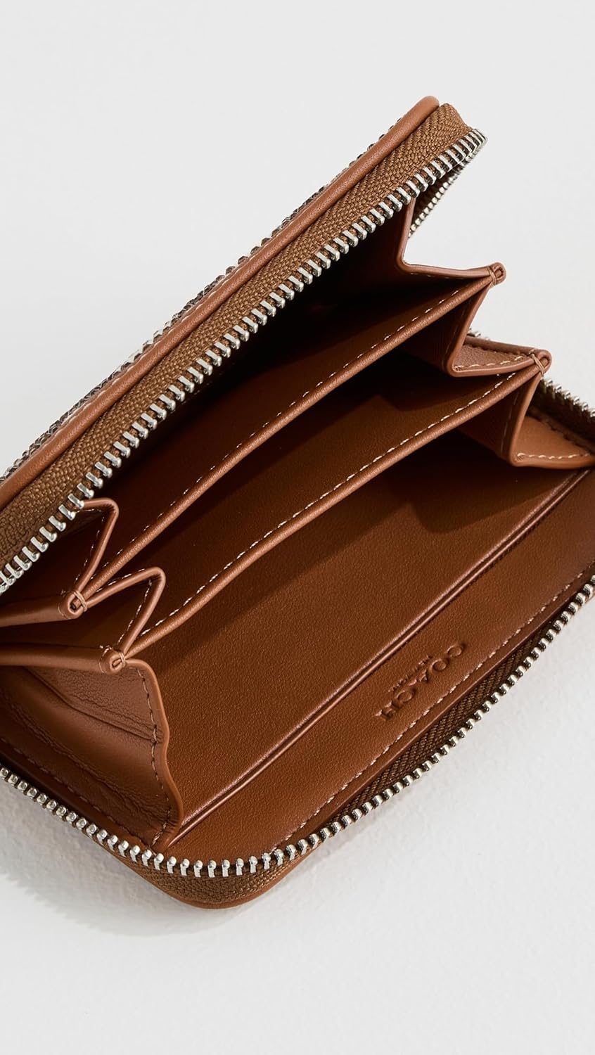 COACH Women's Crystal Signature Jacquard Essential Small Card Case - Image 5