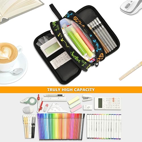 Miniatura 5 de Fisyme Estuche colorido para lápices de videojuegos de gran capacidad, estuche para bolígrafos, bolsa de maquillaje, organizador de papelería, para