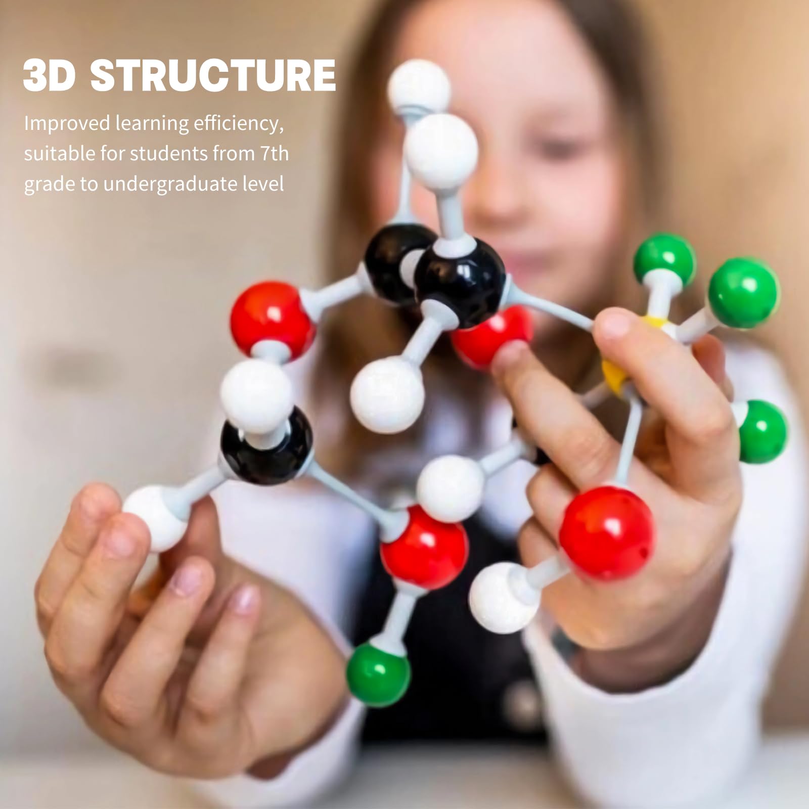 135-teiliges Modellbausatz für organische Chemie, tragbare molekulare Modellbausätze für Chemieunterricht, Orgo-Modellierset für Schüler und Lehrer, organisches und anorganisches Lernen