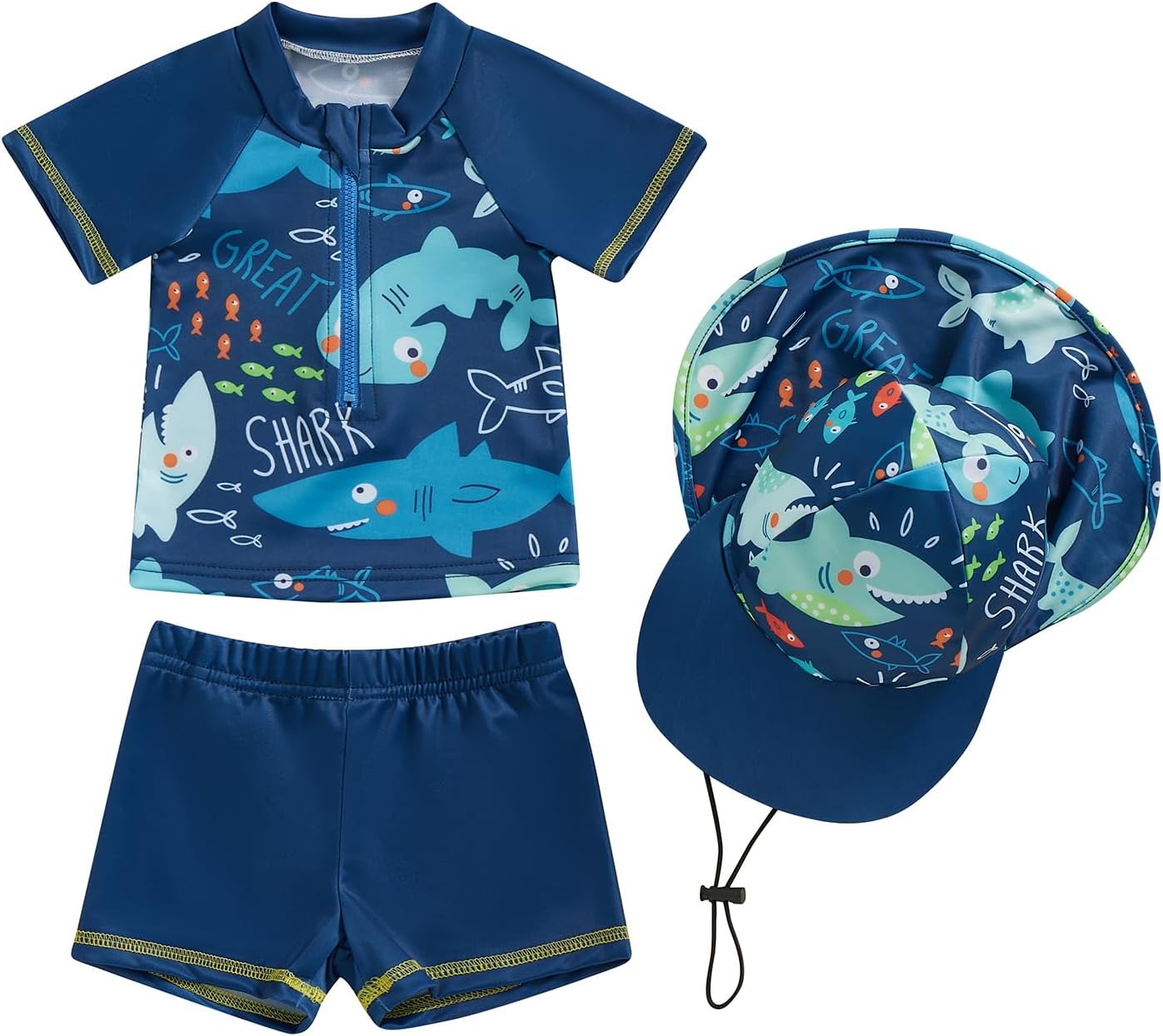 Baby Toddler Boys Swimsuit Infant Girl Swimsuits 6 12 18 24M 2T 3T 4T 5T Bathing Suit Swimwear 3Pcs Set Rash Guard Hat