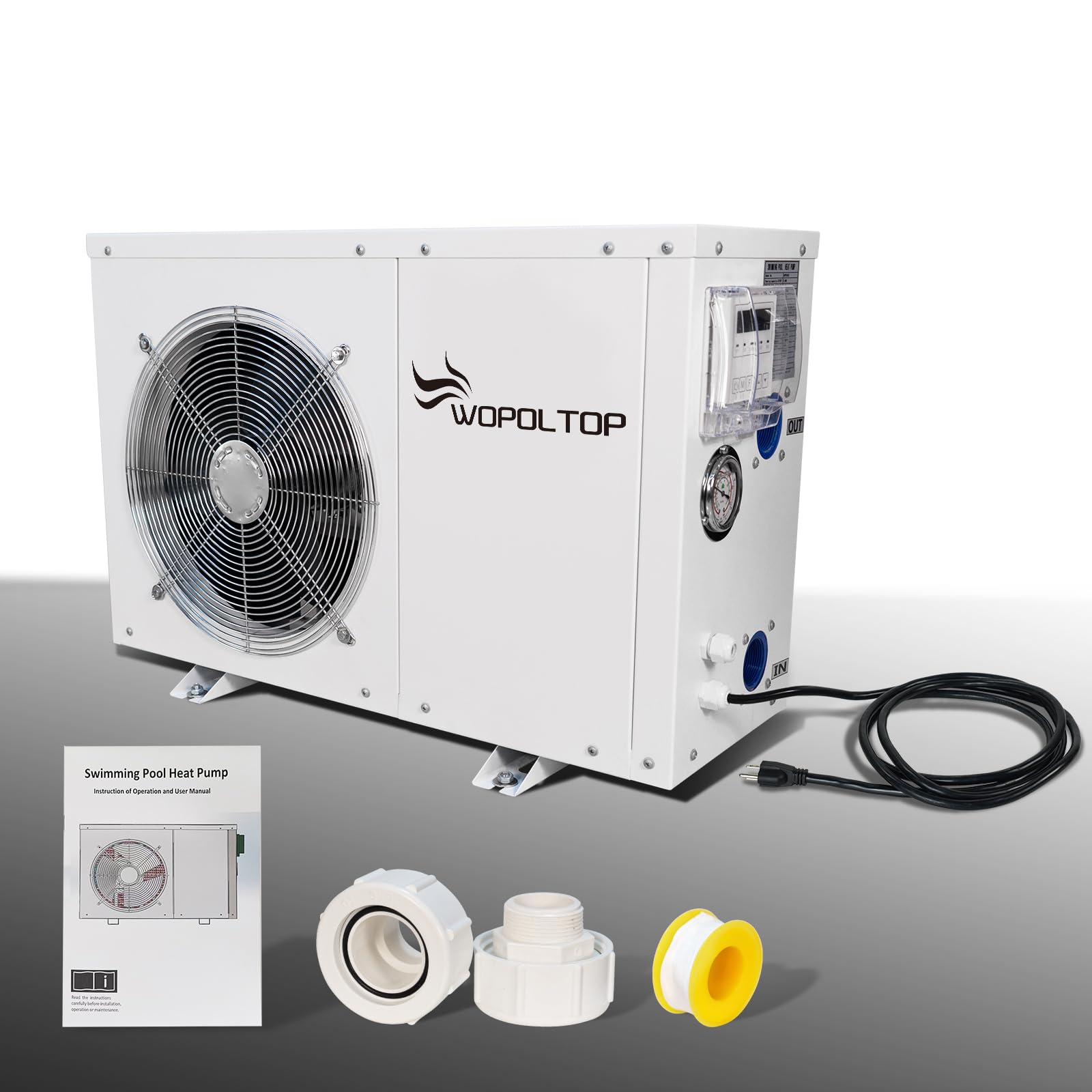 Pompe à chaleur de piscine de 20 000 BTU – pour piscines et spas hors sol et dans le sol, pompe de chauffage électrique de 5,6 kW avec échangeur de chaleur en titane, 110 V ~ 120 V/60 Hz