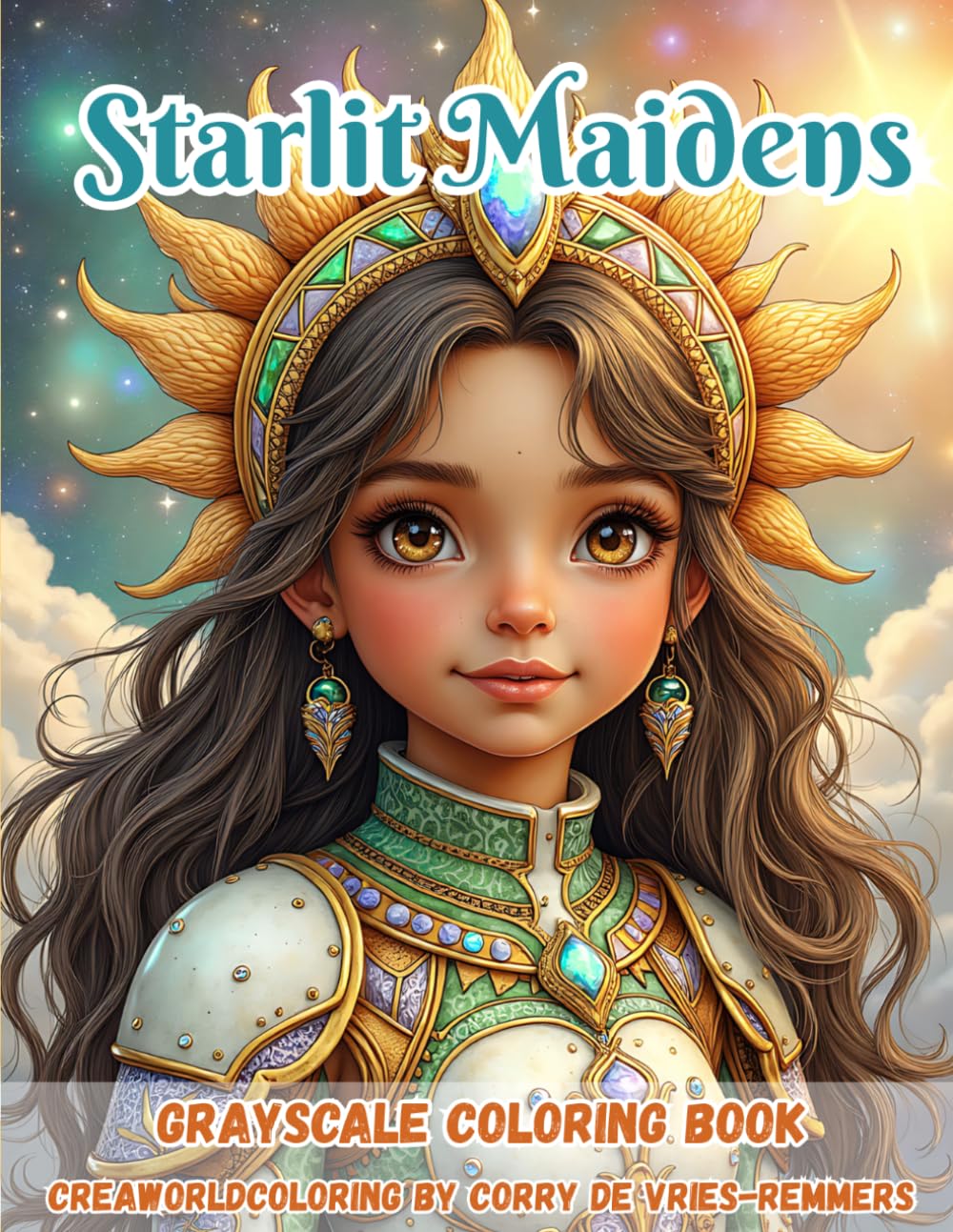Starlit Maidens: A Beginner-Friendly Grayscale Coloring Book with 60 Enchanting Fantasy Portraits