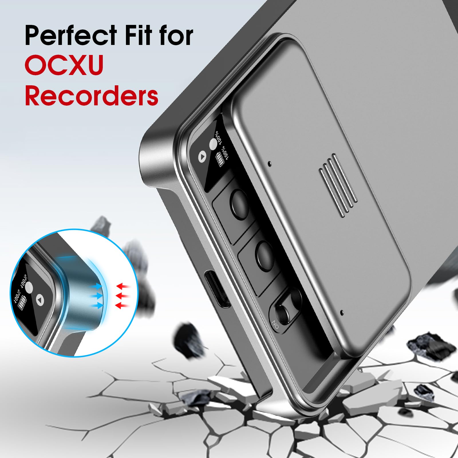 Etui de Protection pour Enregistreur Vocal AI, Compatible, Couvercle Coulissant, Résistant aux Chutes, Portable