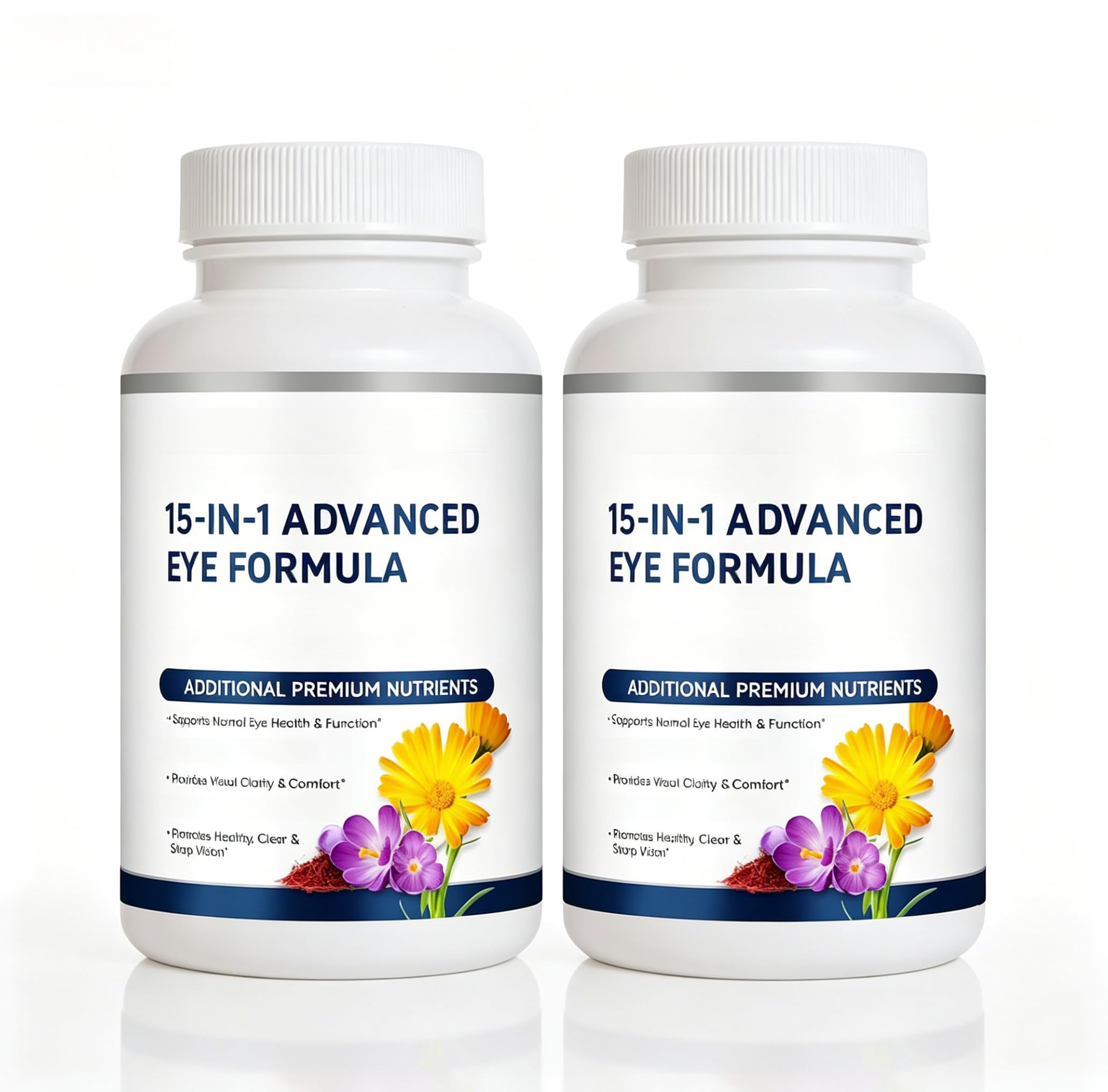 2 Pack, Complexe de soins oculaires 15 en 1, confort et clarté des yeux