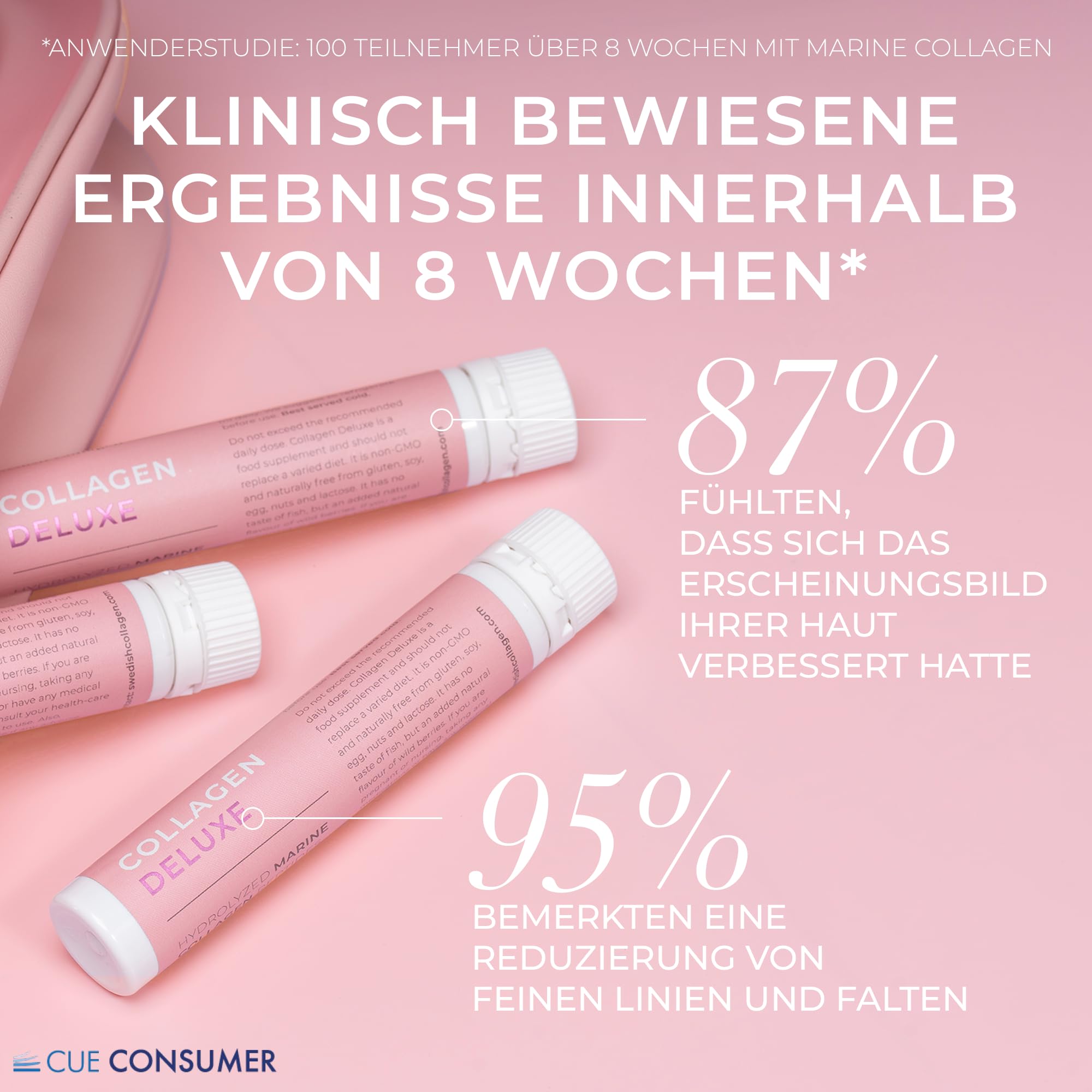 Swedish Collagen - Collagen Deluxe Shots, 20x25ml flüssige Kollagenergänzung | 12.500 mg Meereskollagen mit Hyaluronsäure, Vitaminen & Mineralien für Haare, Haut und Nägel (20)