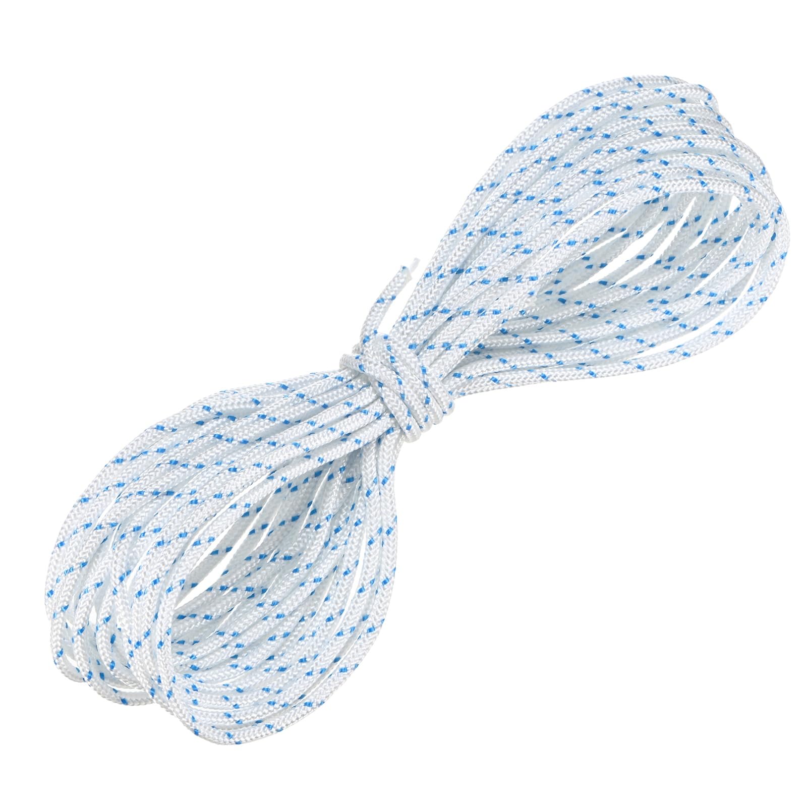M METERXITY Recoil Starter Rope Pull Cord 4.5mm 10m Pull Starter Rope Nylon Pull Cord Pull Starter Rope for Mower/Chain Saw/Trimmer/Brush Cutter [White Blue]