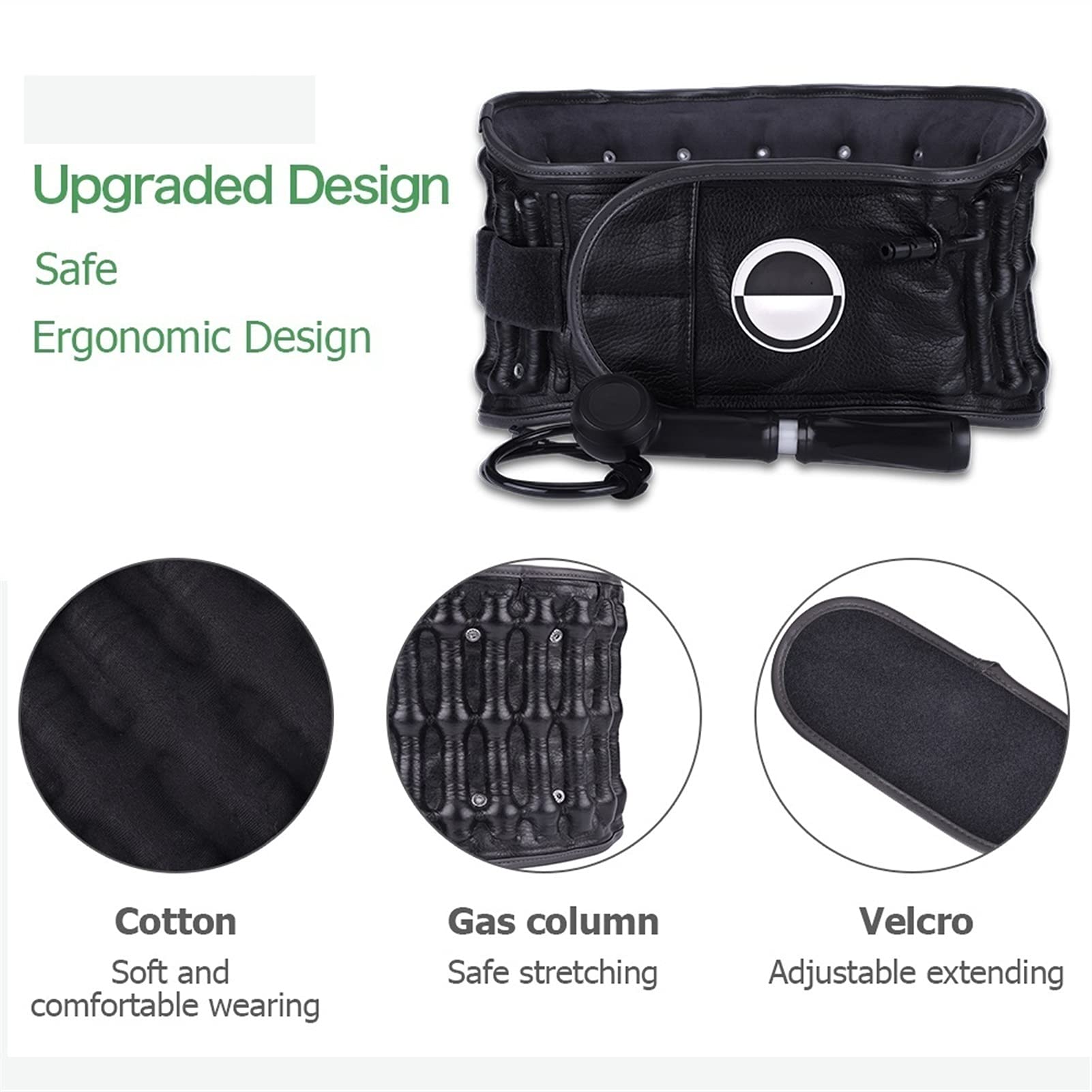 Cinturón de descompresión para la espalda, soporte lumbar para el dolor de espalda, para hombres y mujeres, con almohadilla acolchada, ajustable, para la cintura y la columna vertebral (talla L)