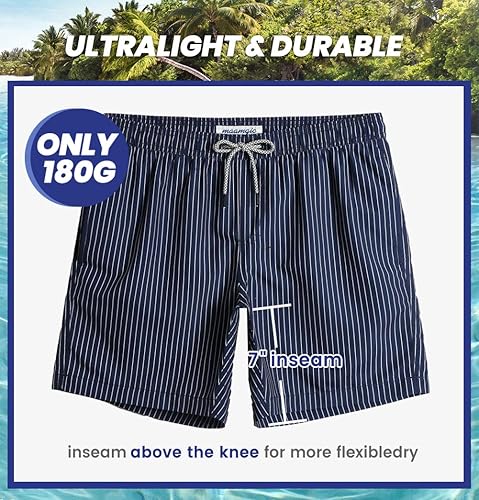 Miniatura 5 de maamgic Mens Slim Fit Swim Shorts Swim Trunks 7 inch Quick Dry Mens Bathing Suits with Mesh Lining