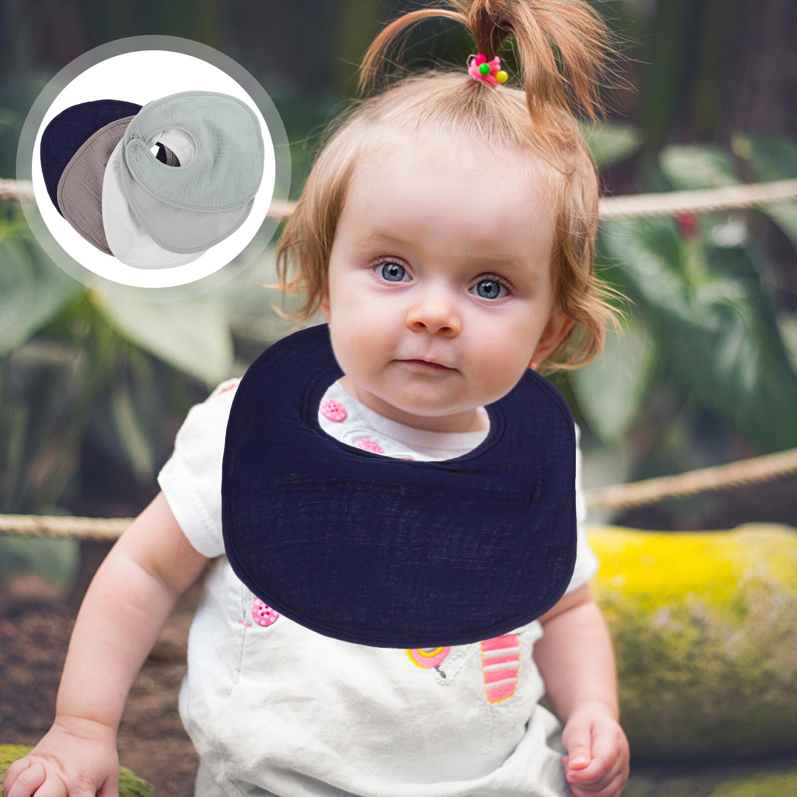 10 Stück Teiliges Halstuch Lätzchen U-förmig Verstellbar Doppellagiges Weiches Baumwoll-musselin Saugfähig und Hautfreundlich Unisex Bandana Sabberlatz für Neugeborene und
