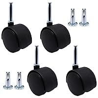 Vista 9 de Juego de 4 ruedas de plástico, ruedas giratorias M6 de grano recto de 1 pulgada, ruedas giratorias de nailon negro de repuesto para muebles, silla