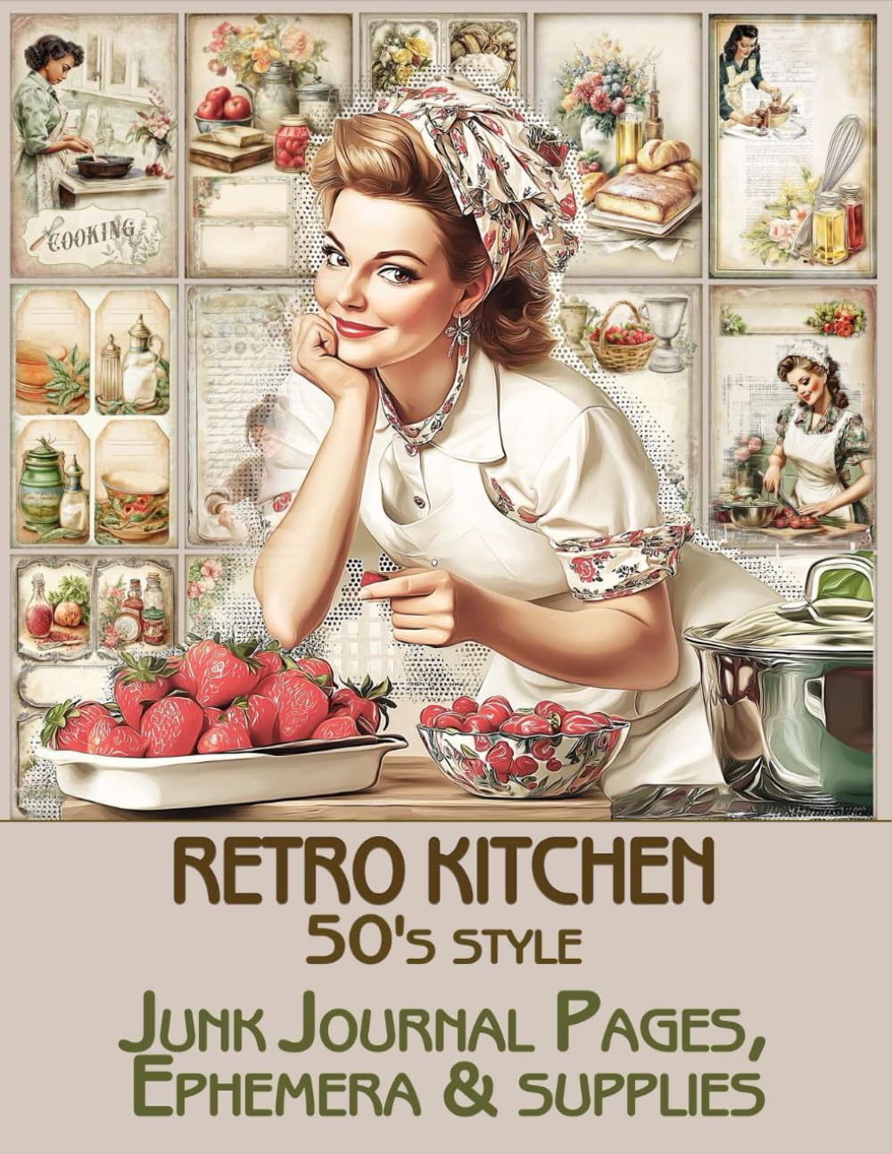 50s style Retro Kitchen Junk Journal Pages & supplies: for Scrapbooking, Collage and Paper Crafts, Art Journaling      Paperback – May 21, 2025