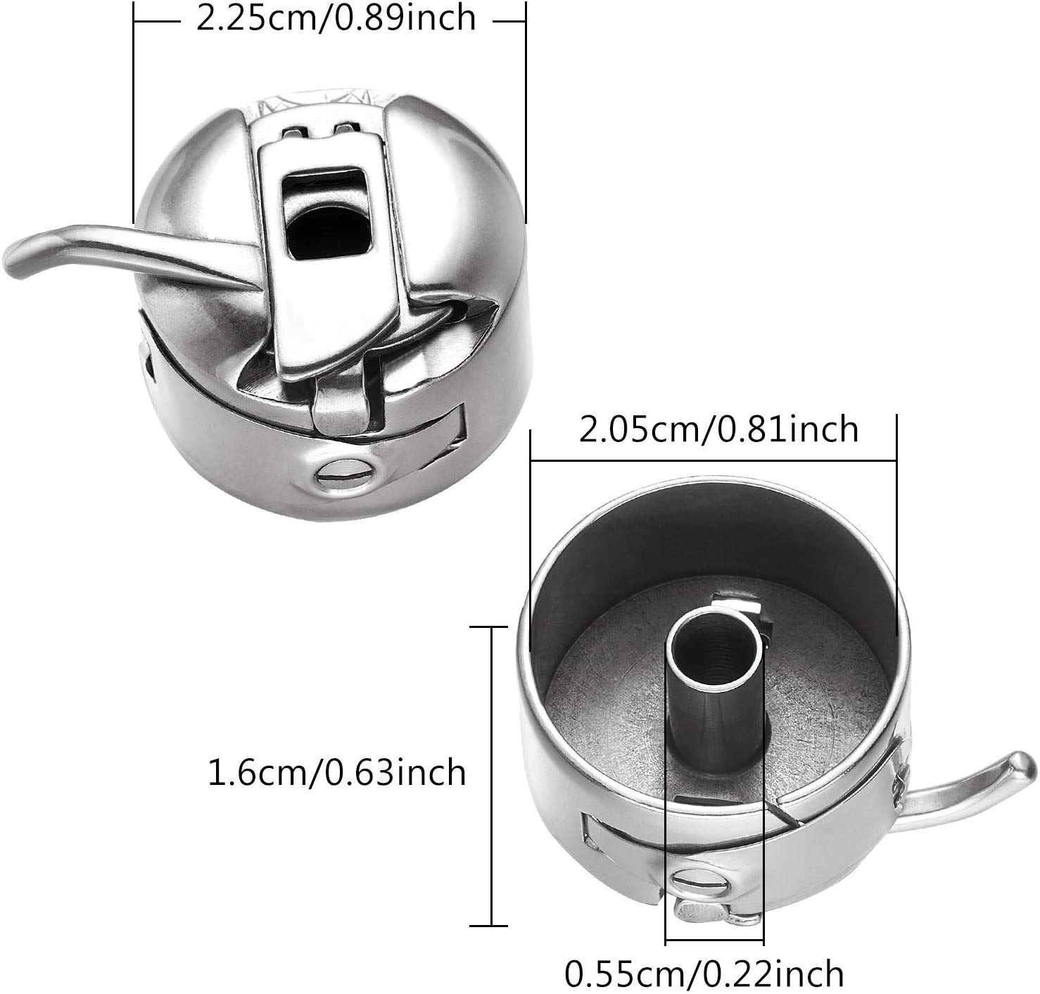 SSKR Metal Sewing Bobbin Case for All Type of Sewing Machines Suitable for One Side Flat Needle Machines (Silver) -3 Piece — Amazon image 2