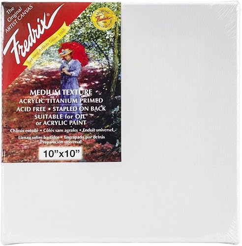 Fredrix 50453 Lienzo estirado, 10.0 x 10.0 in