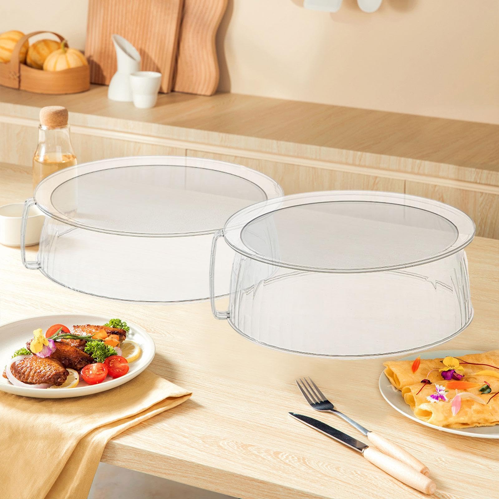 2 Stück Mikrowellen-Abdeckungen, Mikrowellen-Tellerdeckel, Mikrowellen-Spritzschutz, Clear House Items, 10" Mikrowellen-Abdeckung für Lebensmittel
