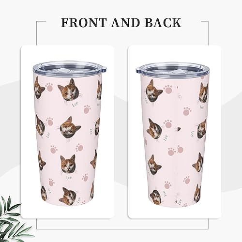 Miniatura 3 de Vaso personalizado para mascotas, vaso personalizado de 20 onzas para mascotas con cara de gato y nombre, vaso personalizado para fotos de mascotas