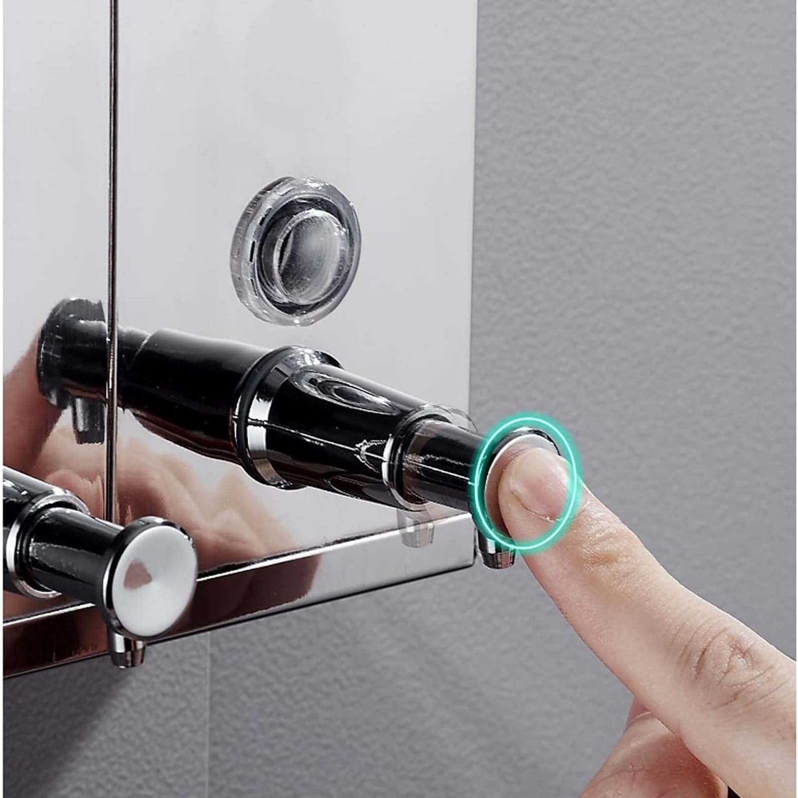 Dispenser di sapone da parete per bagno, bagno e WC, cucina e ristorante, pompa manuale da cucina (argento)