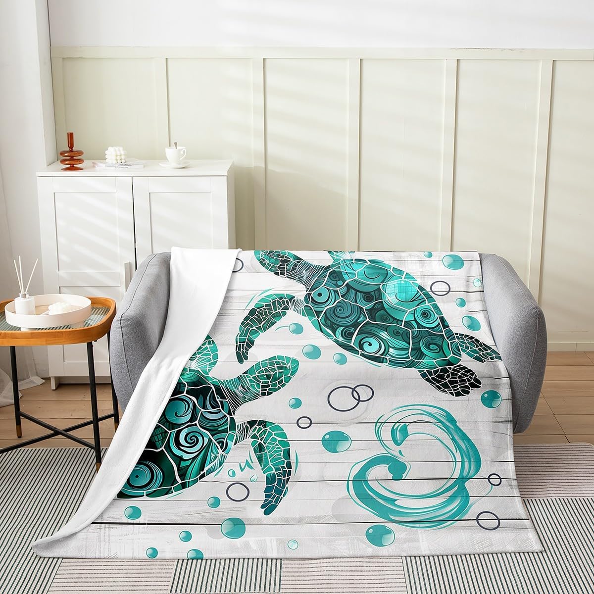 Dolphin Fleece Blanket,Dreamy Marine Life Cute Animal Bed Blanket for Kids Teens,Starry Glitter Moon Sky Ocean Dark Blue Flannel Blanket for Room Decor,Queen 90"x90"